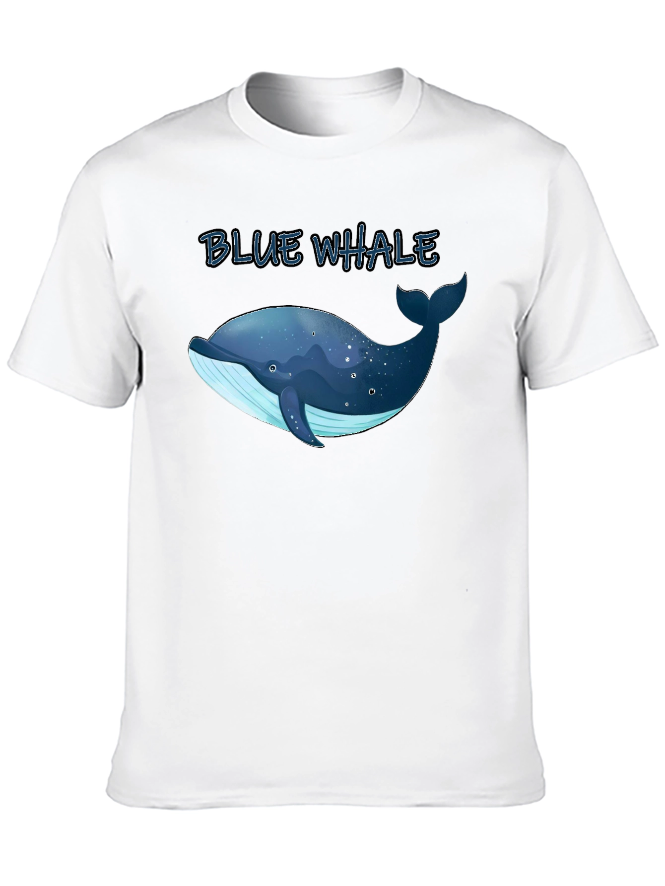 Blue Whale Graphic Tee - Black Cotton T-Shirt