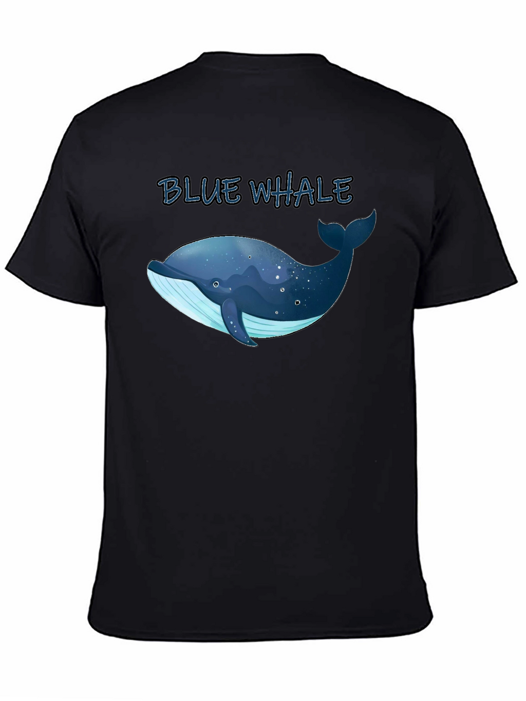 Blue Whale Graphic Tee - Black Cotton T-Shirt