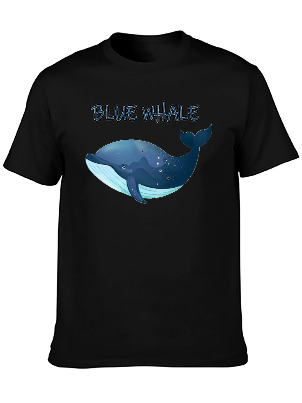 Blue Whale Graphic Tee - Black Cotton T-Shirt