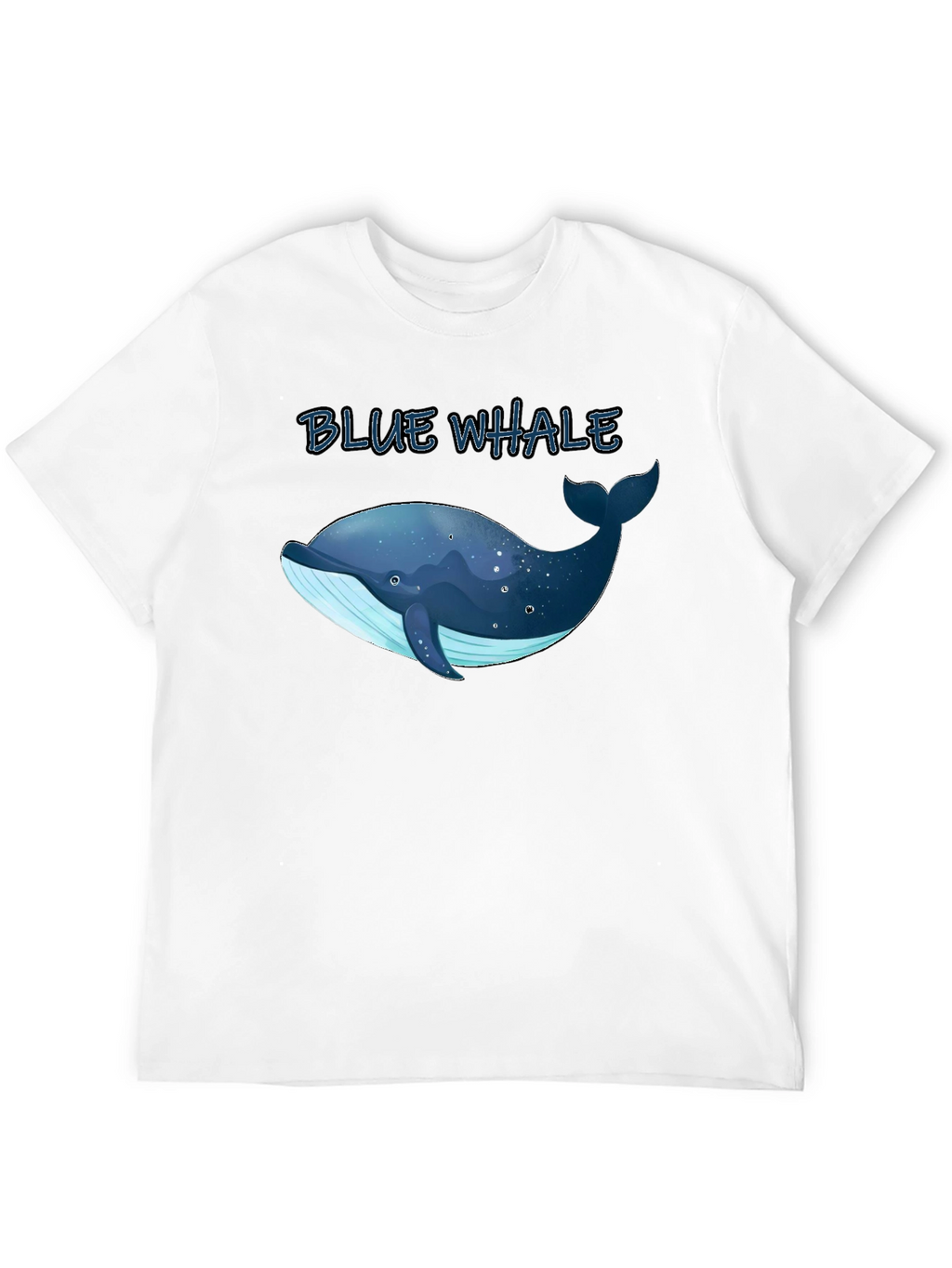 Blue Whale Graphic Tee - Black Cotton T-Shirt