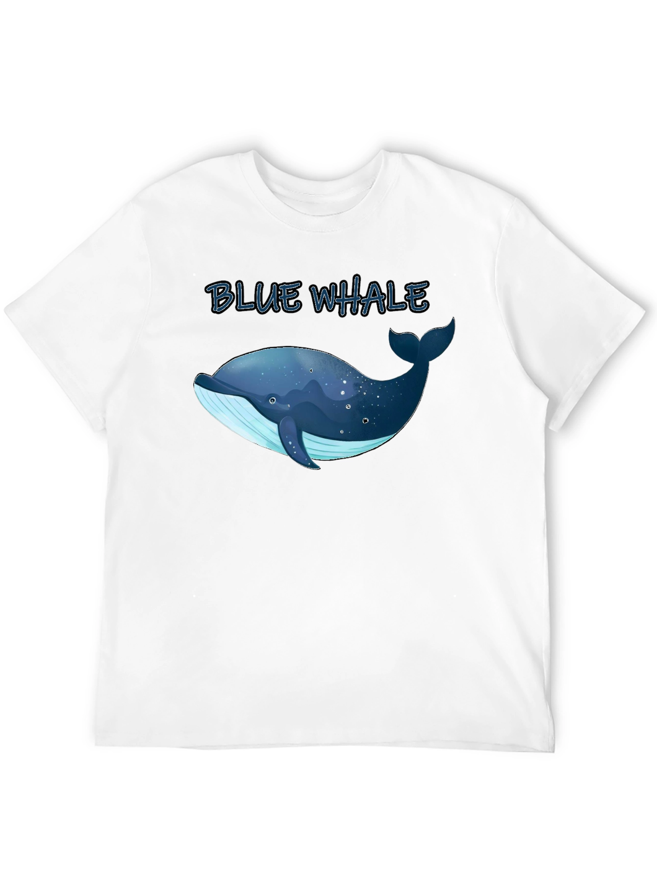 Blue Whale Graphic Tee - Black Cotton T-Shirt