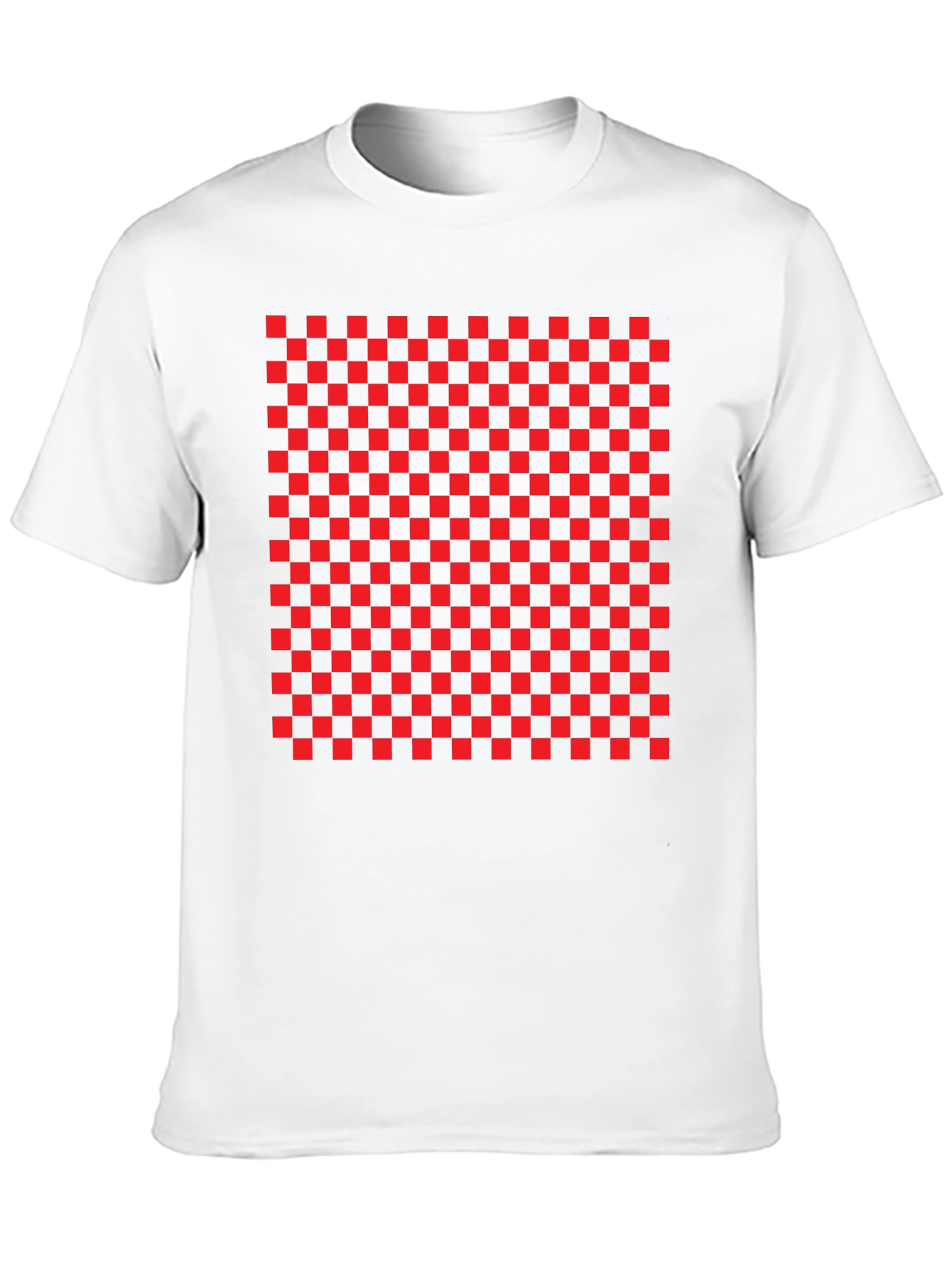 Bold Checkerboard Tee - Statement Graphic T-Shirt