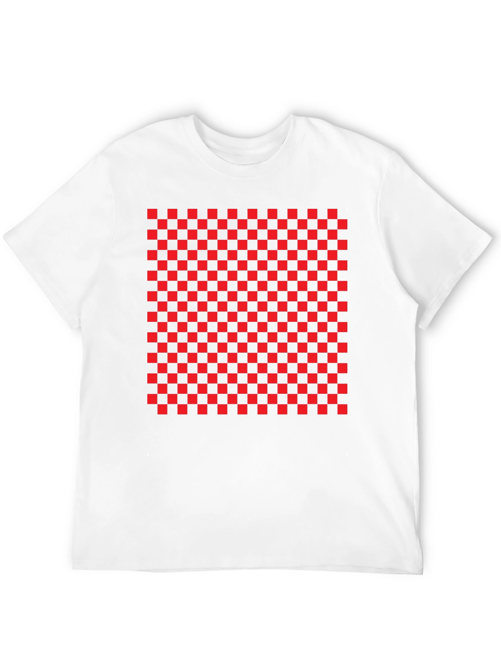 Bold Checkerboard Tee - Statement Graphic T-Shirt