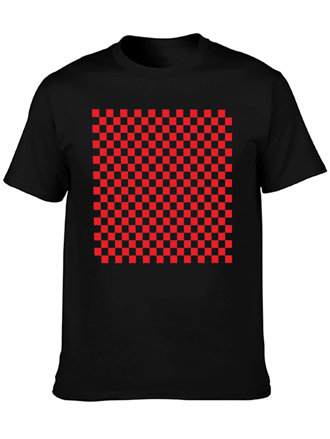 Bold Checkerboard Tee - Statement Graphic T-Shirt