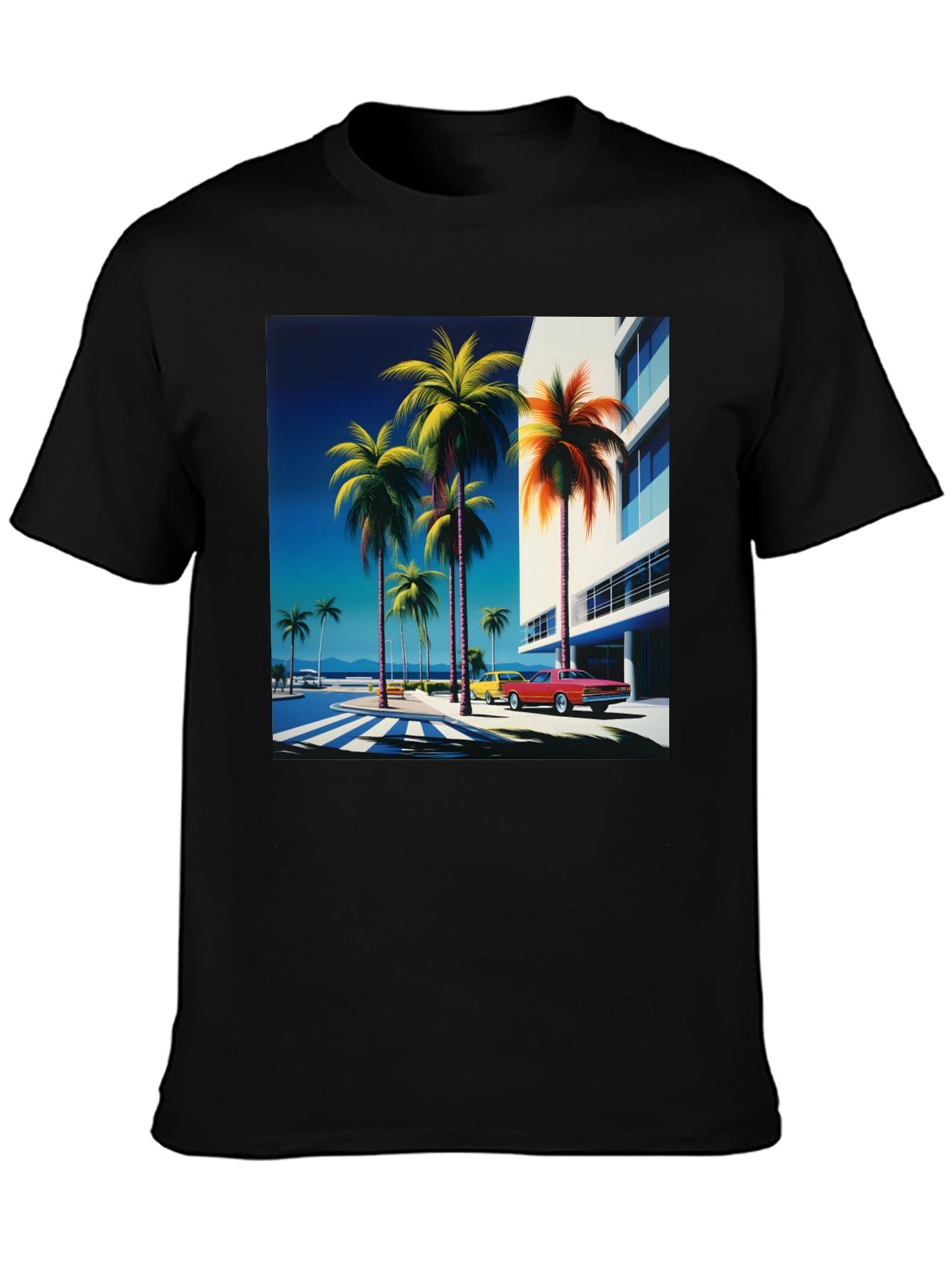 Retro Palm Beach Graphic Tee - Vintage Style