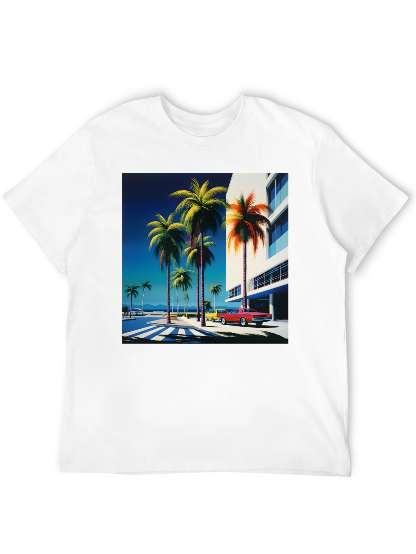 Retro Palm Beach Graphic Tee - Vintage Style