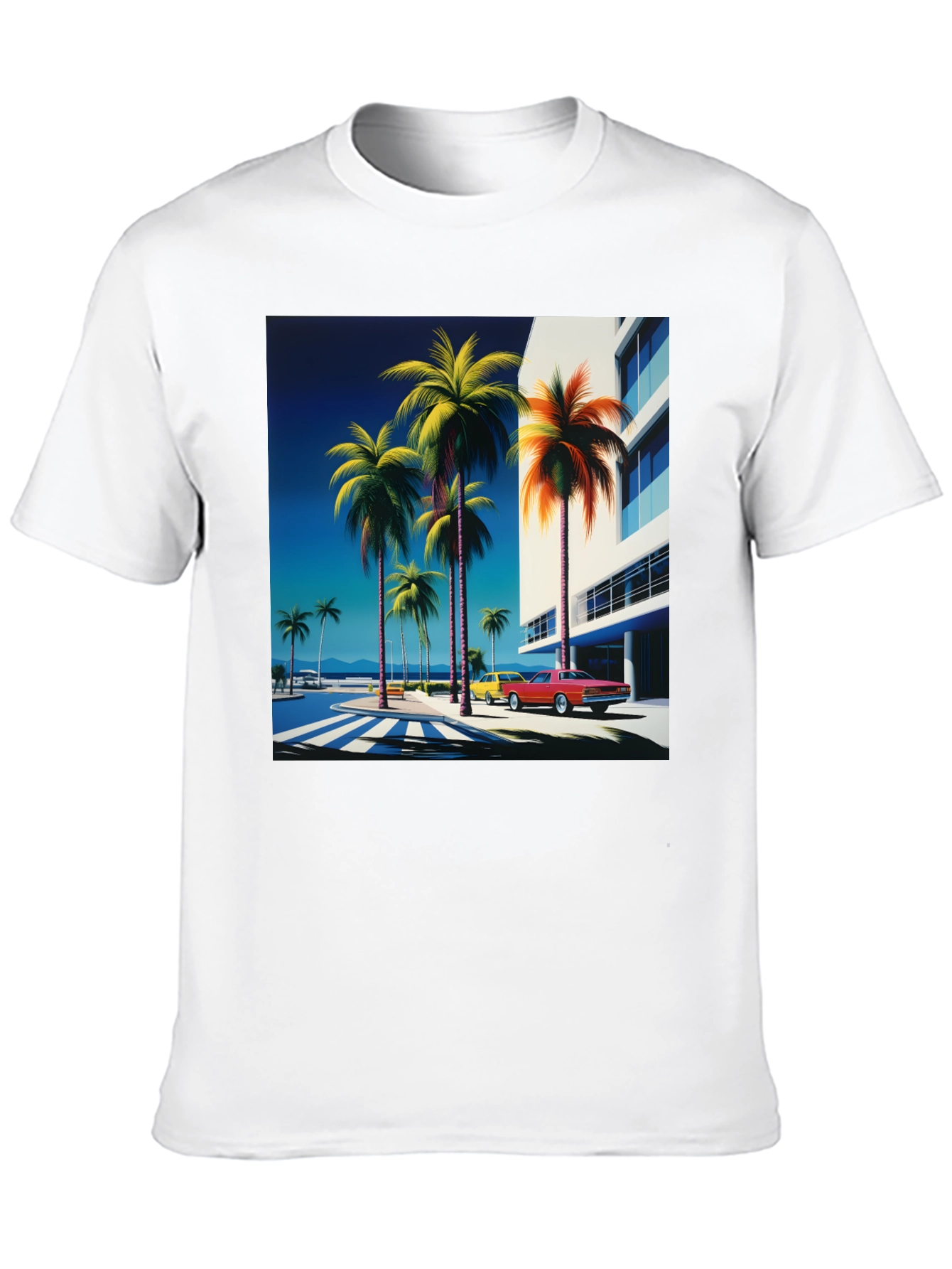Retro Palm Beach Graphic Tee - Vintage Style