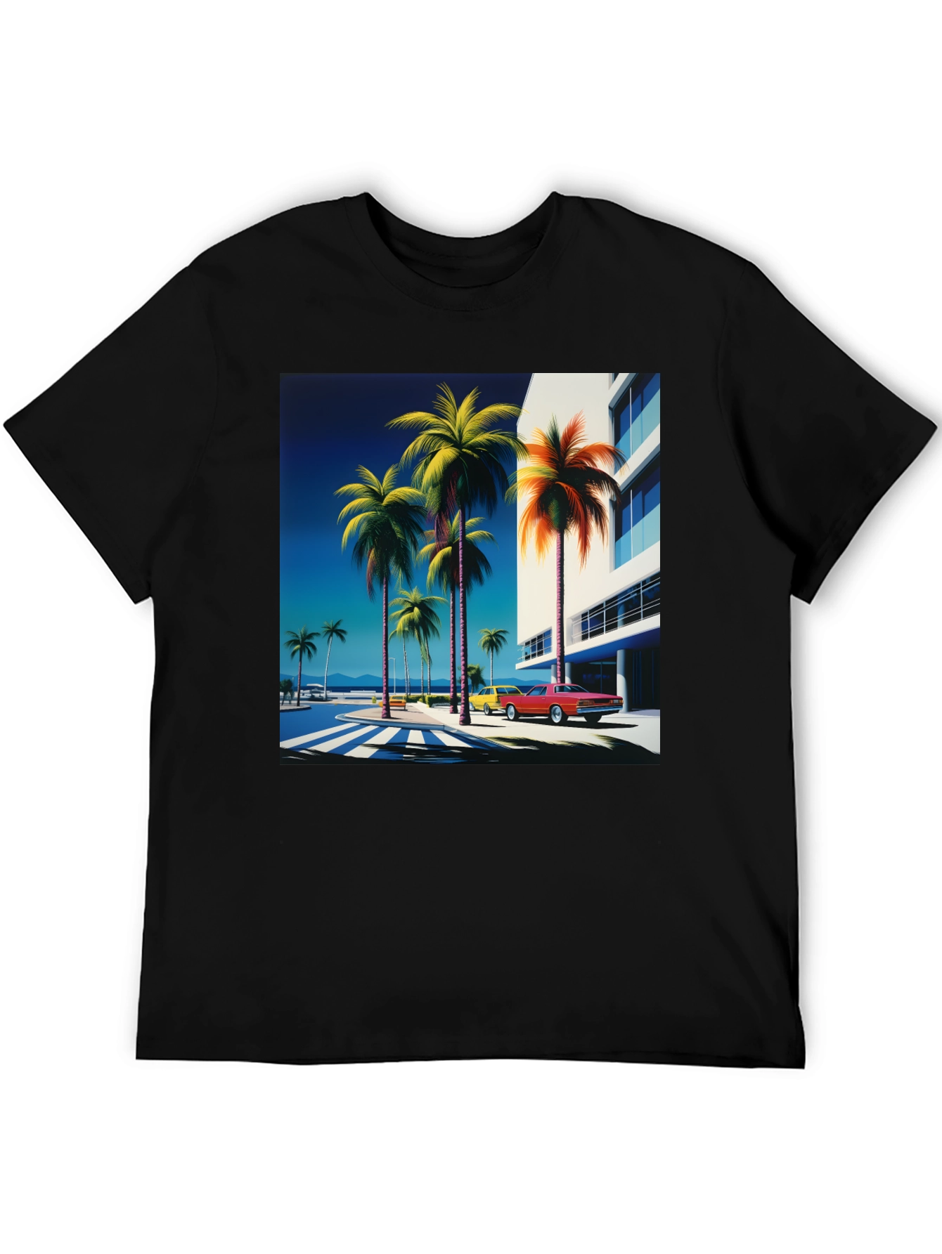 Retro Palm Beach Graphic Tee - Vintage Style