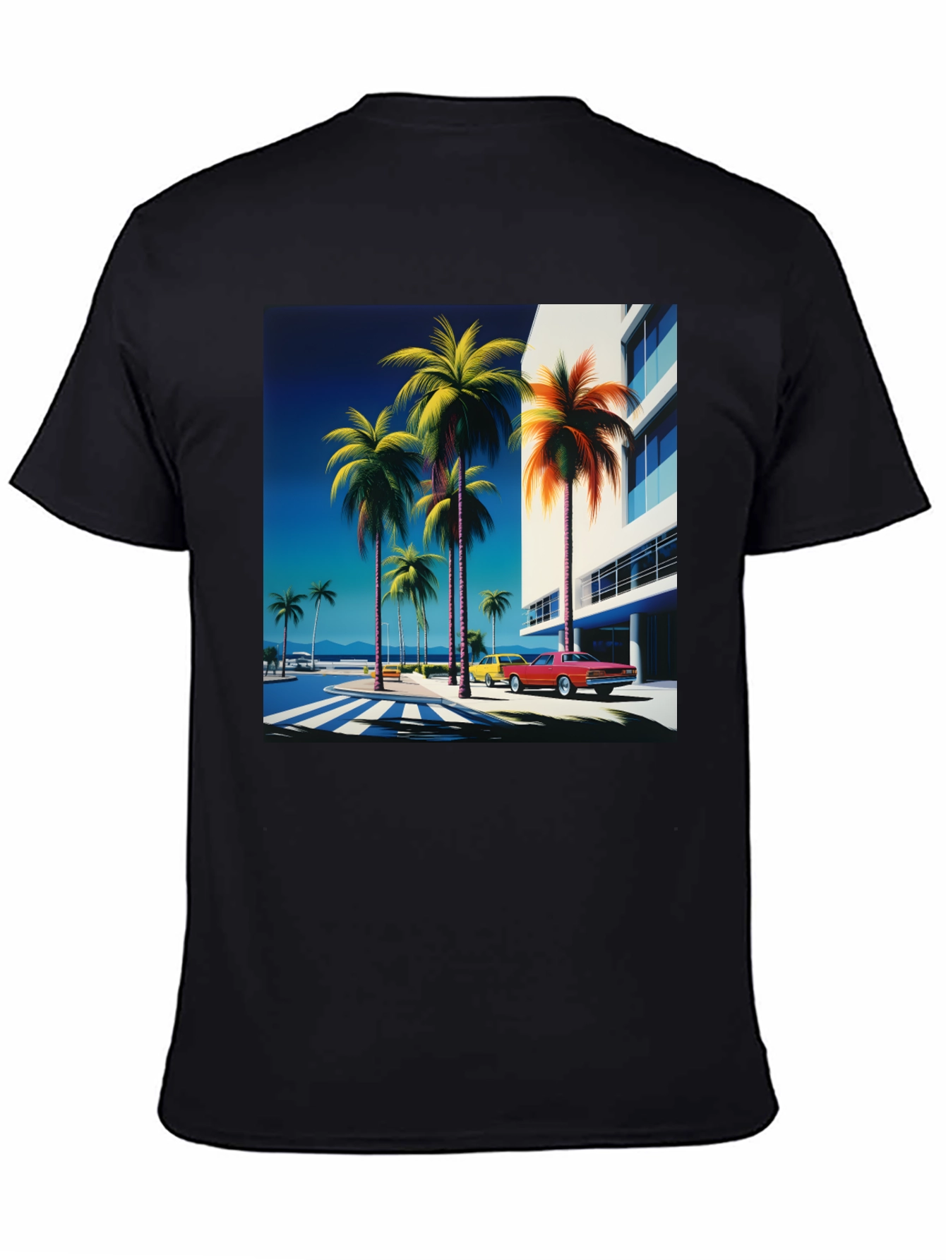 Retro Palm Beach Graphic Tee - Vintage Style