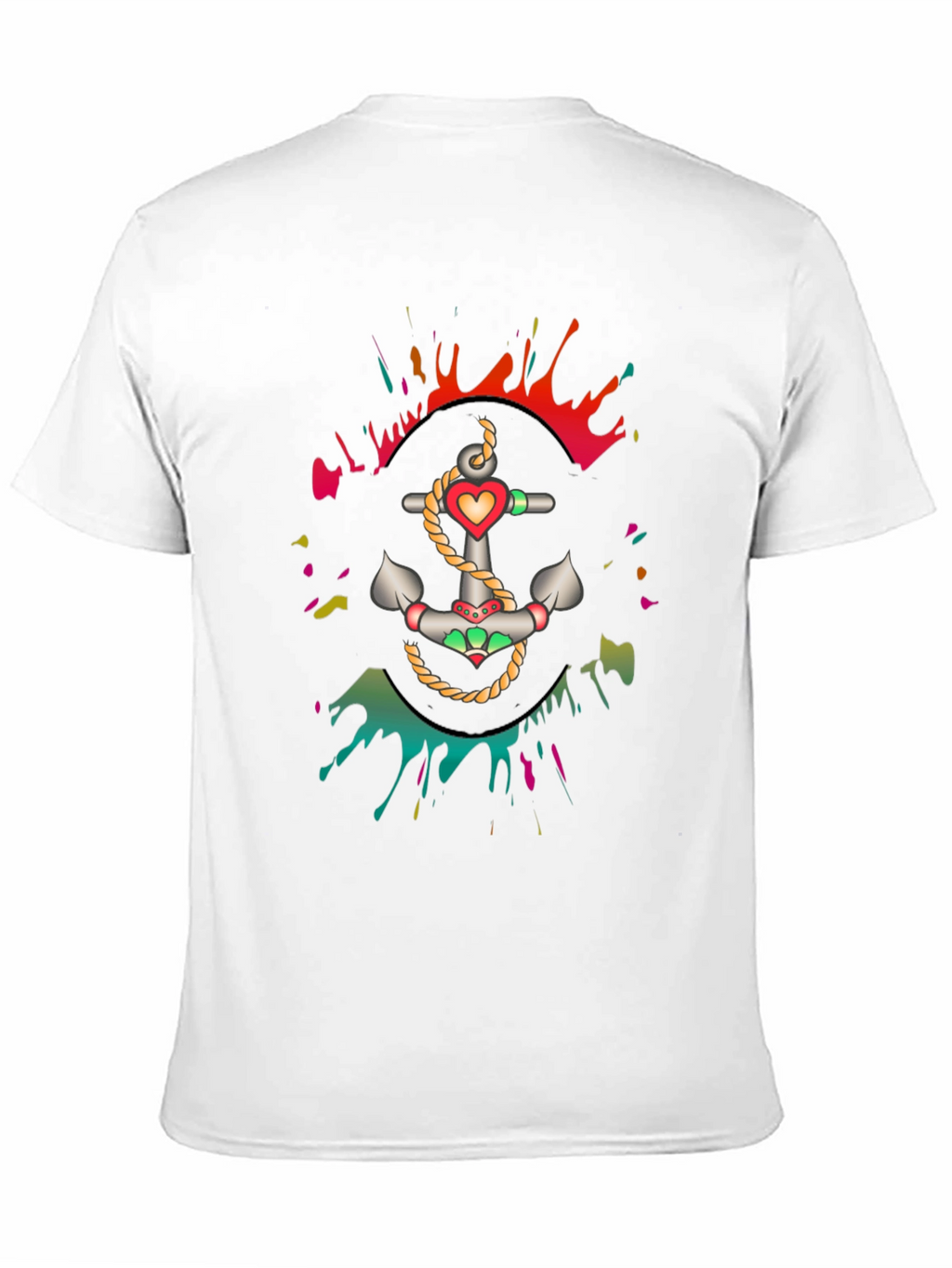 Anchor Heart Graphic Mens Black T-Shirt