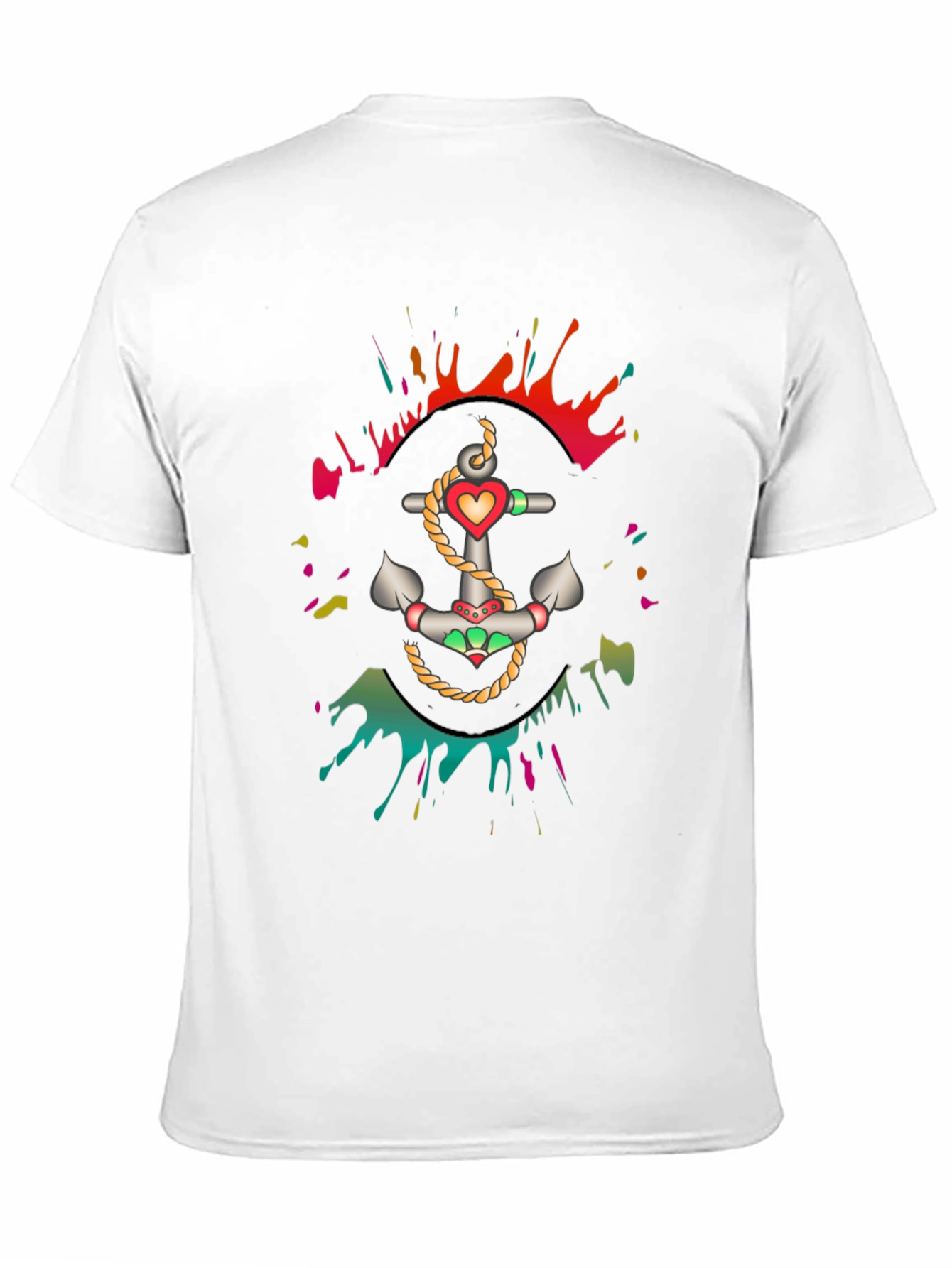 Anchor Heart Graphic Mens Black T-Shirt