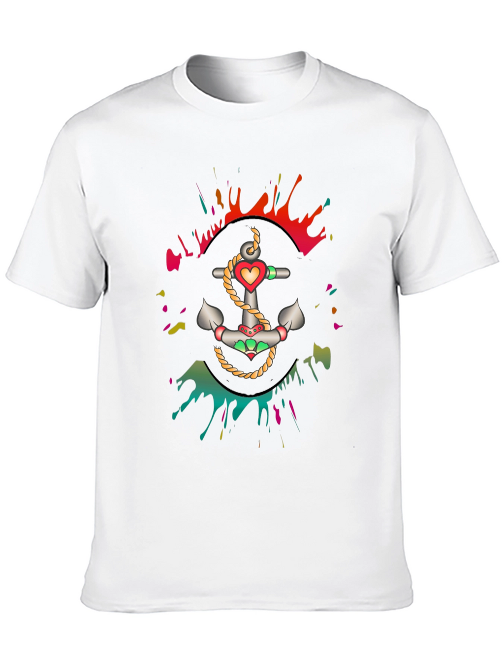 Anchor Heart Graphic Mens Black T-Shirt