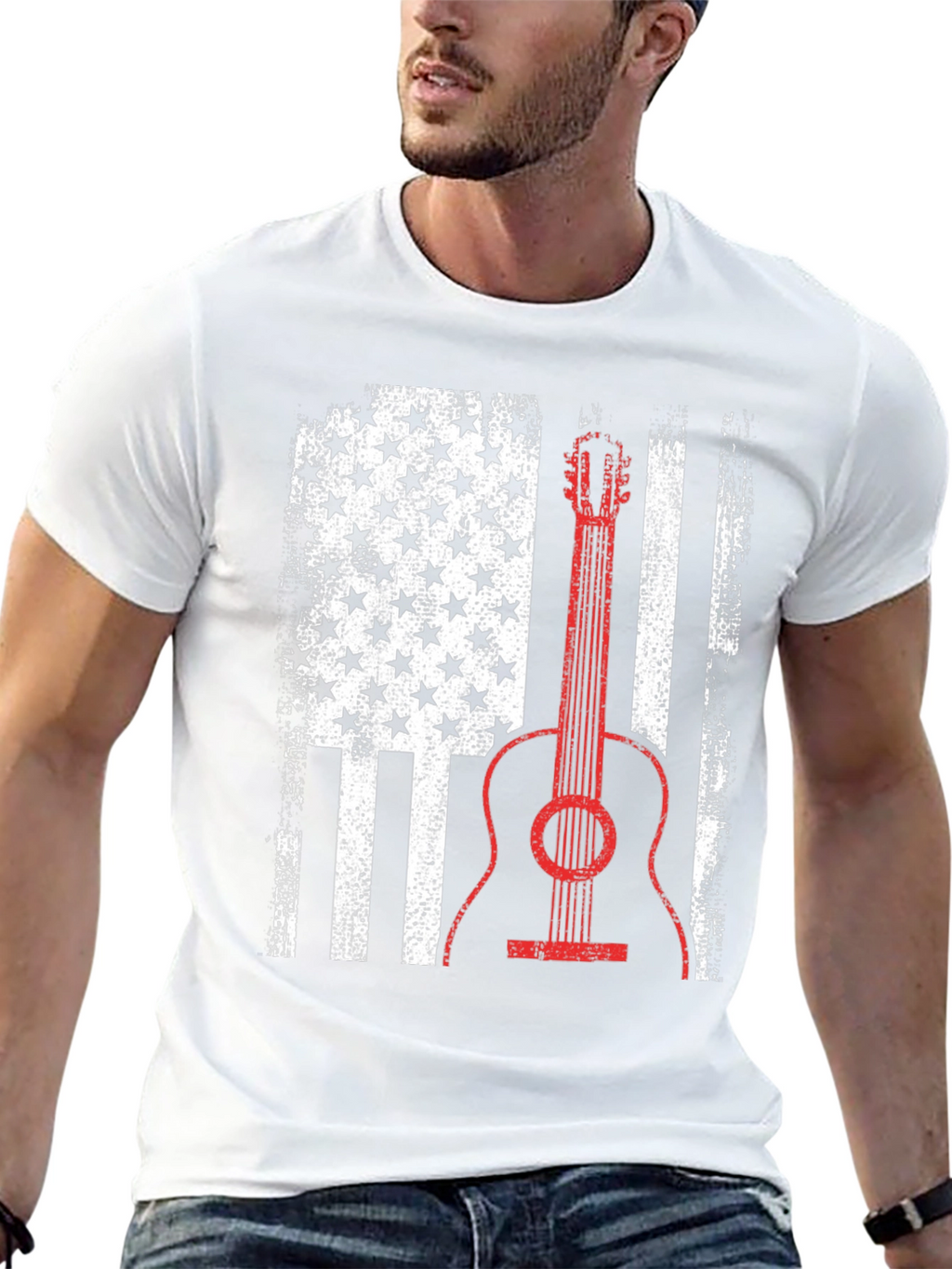 American Flag Guitar T-Shirt