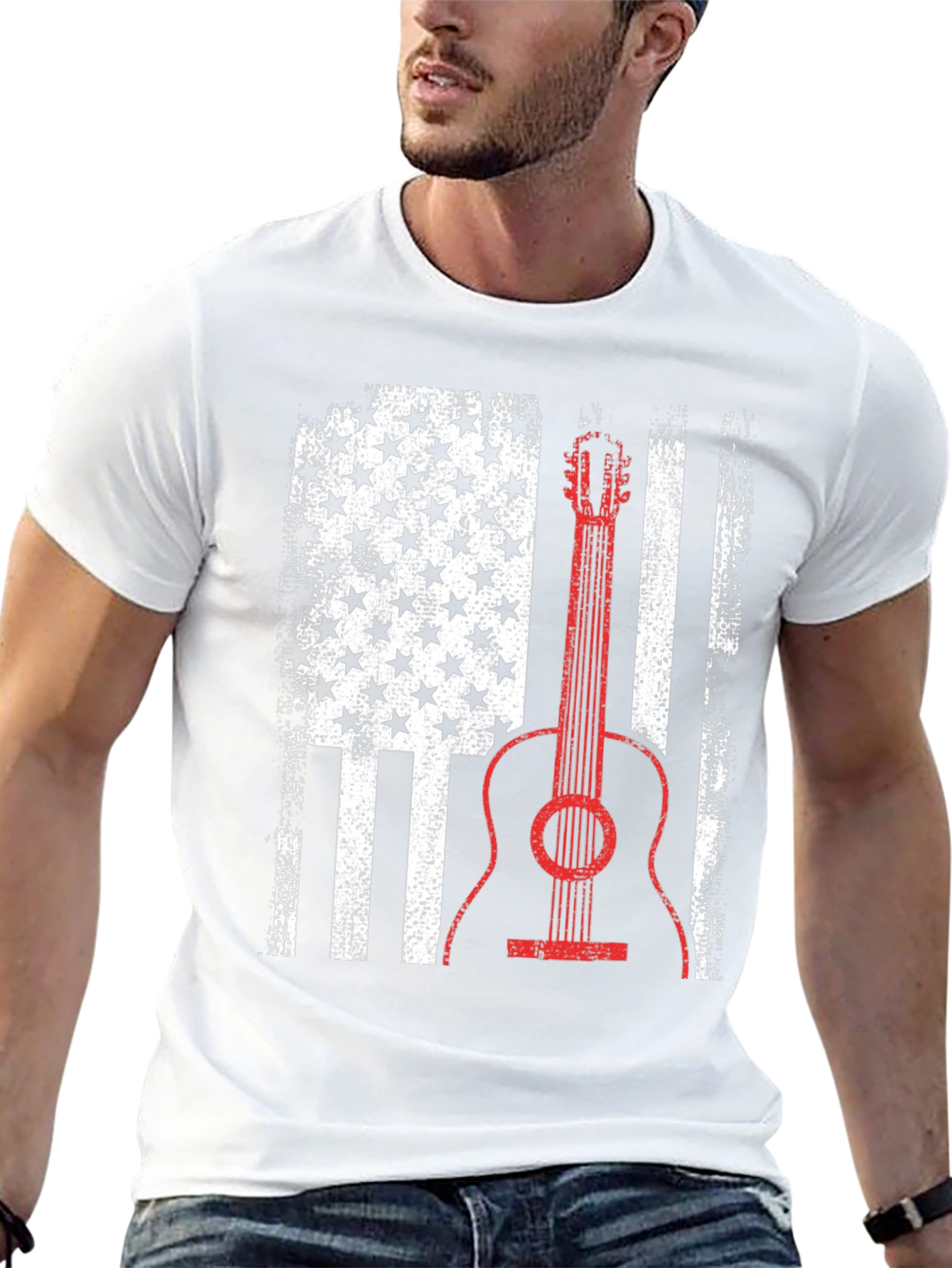 American Flag Guitar T-Shirt