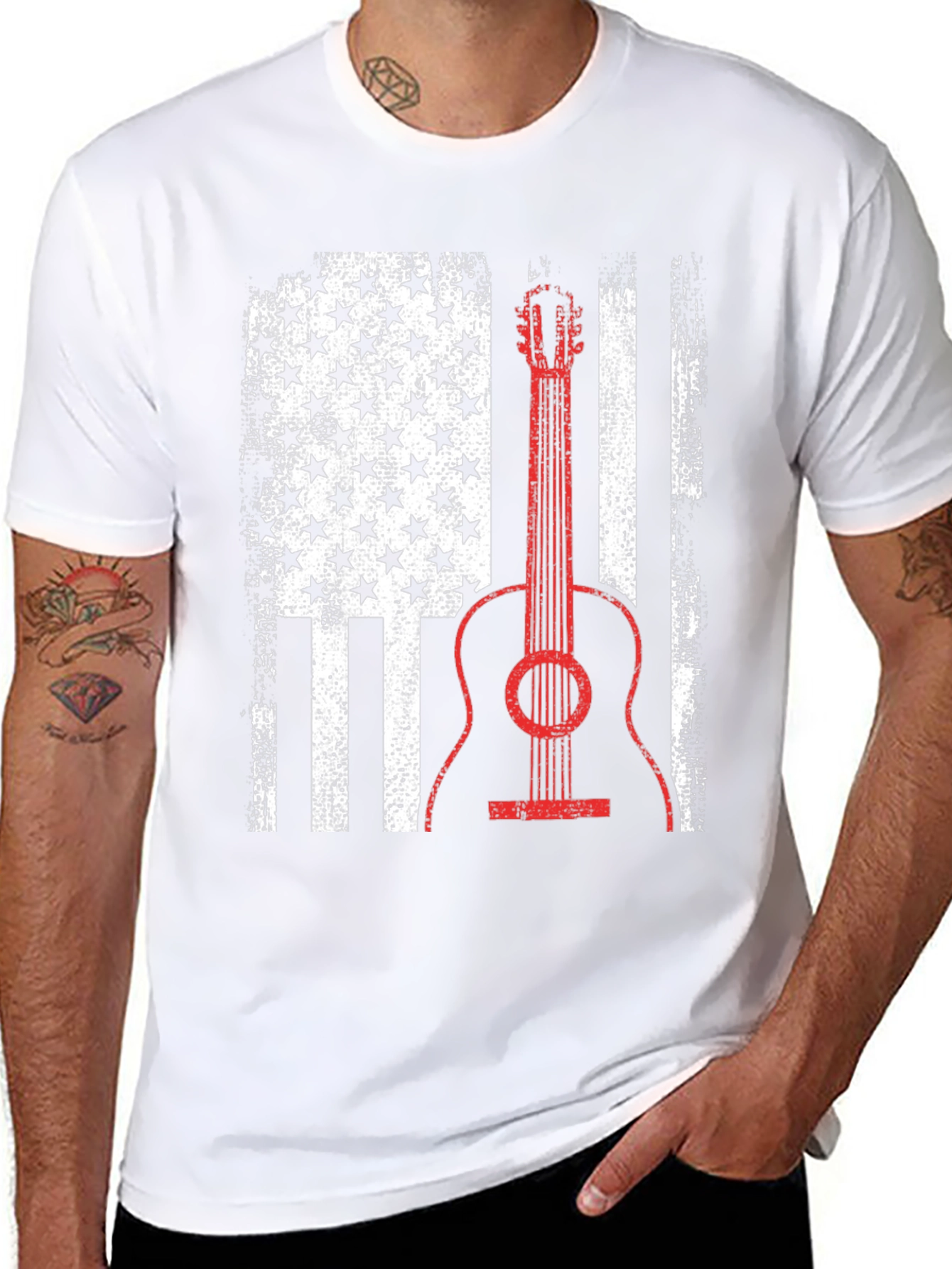 American Flag Guitar T-Shirt