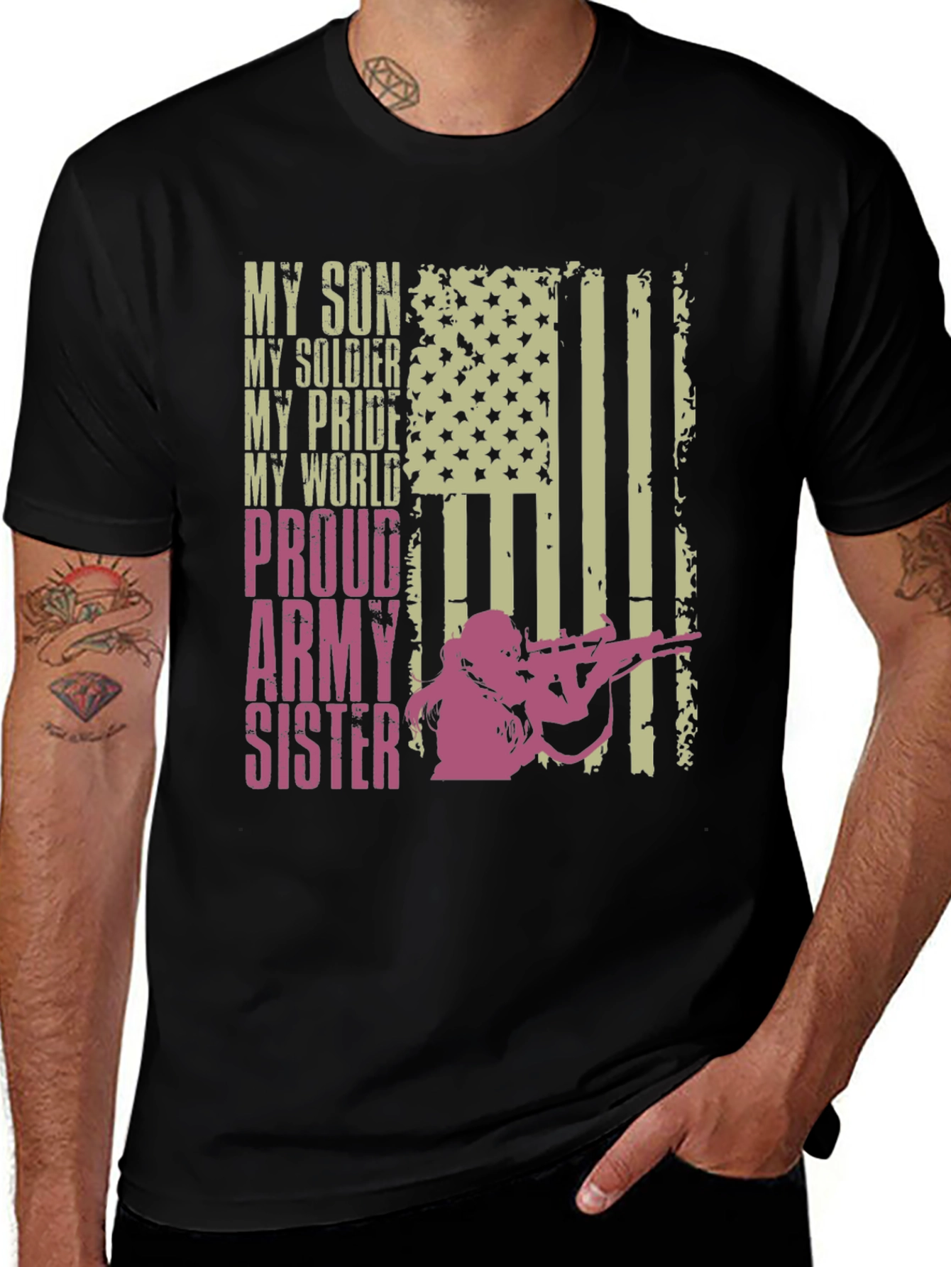 Proud Army Sister T-Shirt - Military Family Tee