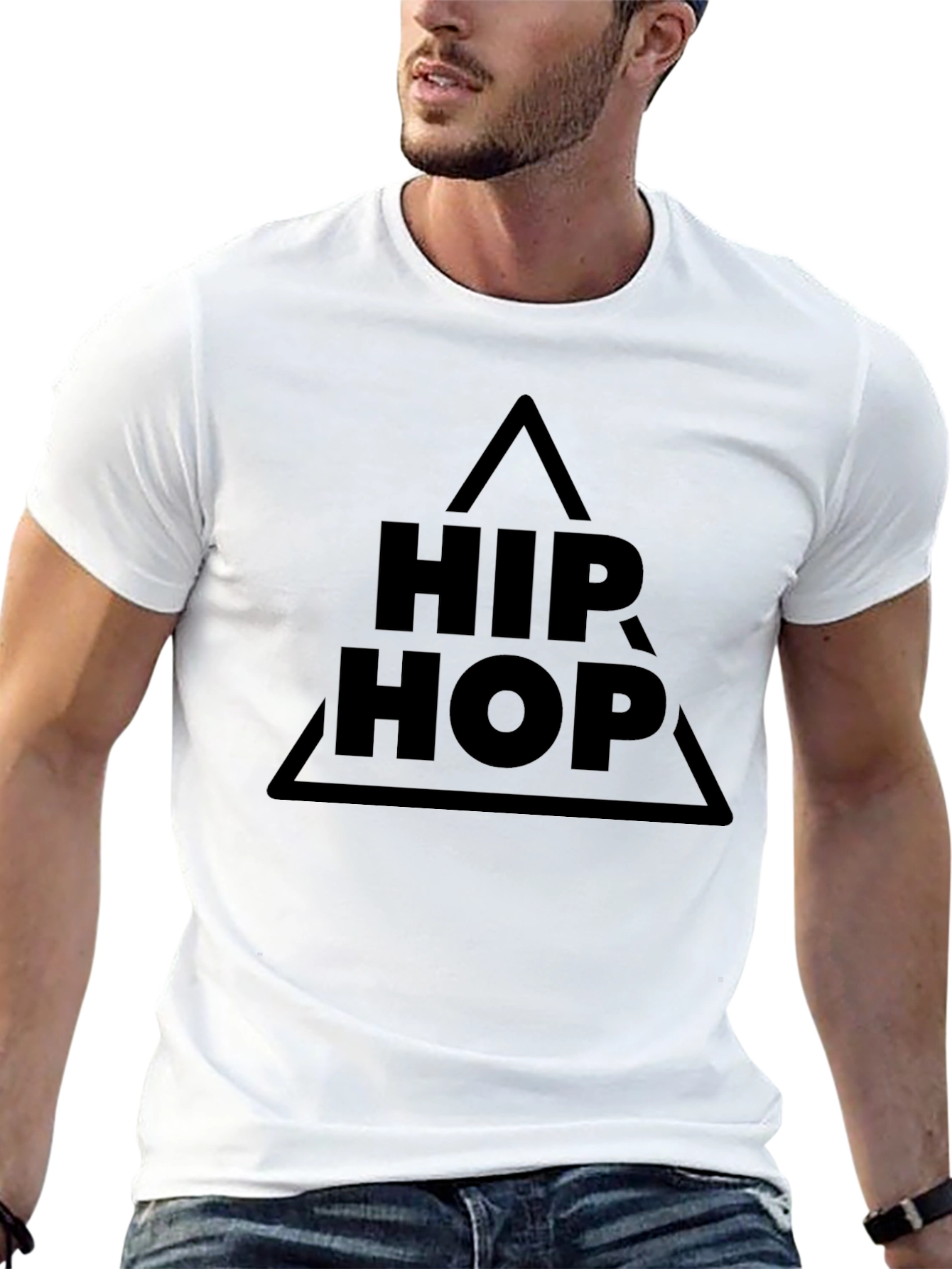 Black Hip Hop Graphic Tee - Stylish Mens T-Shirt