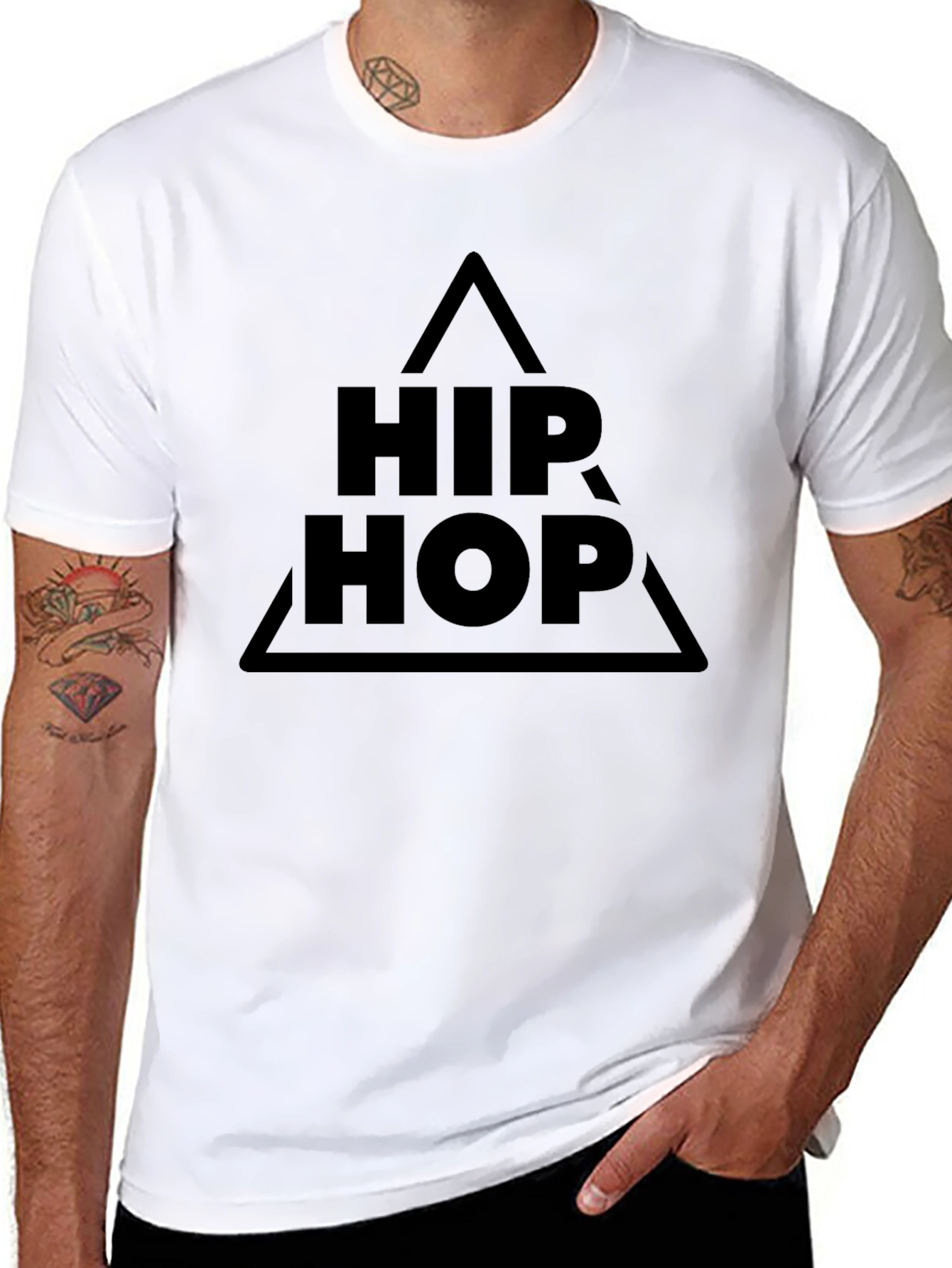 Black Hip Hop Graphic Tee - Stylish Mens T-Shirt