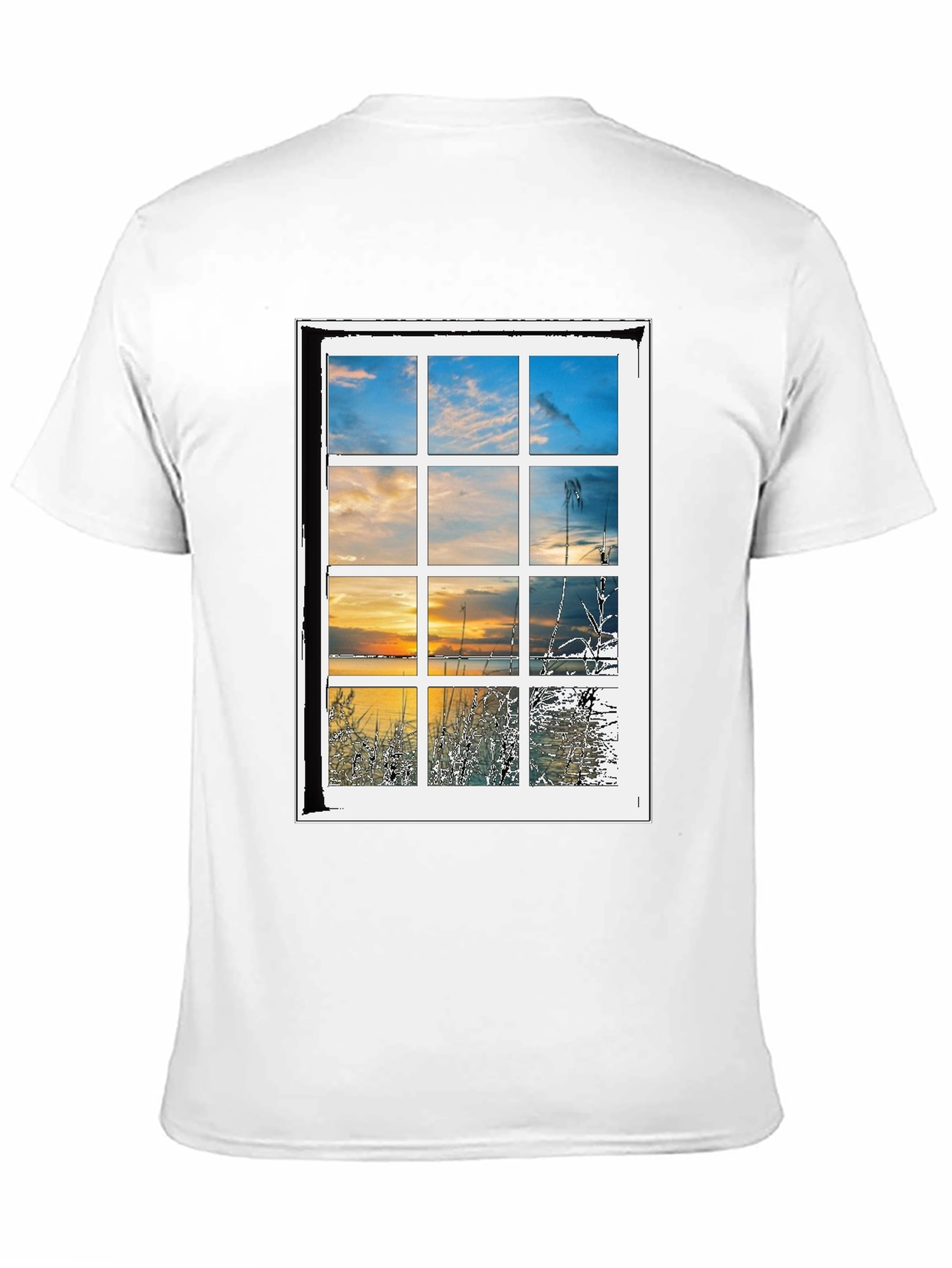 Window to Nature Graphic Tee - Black Cotton Blend Shirt