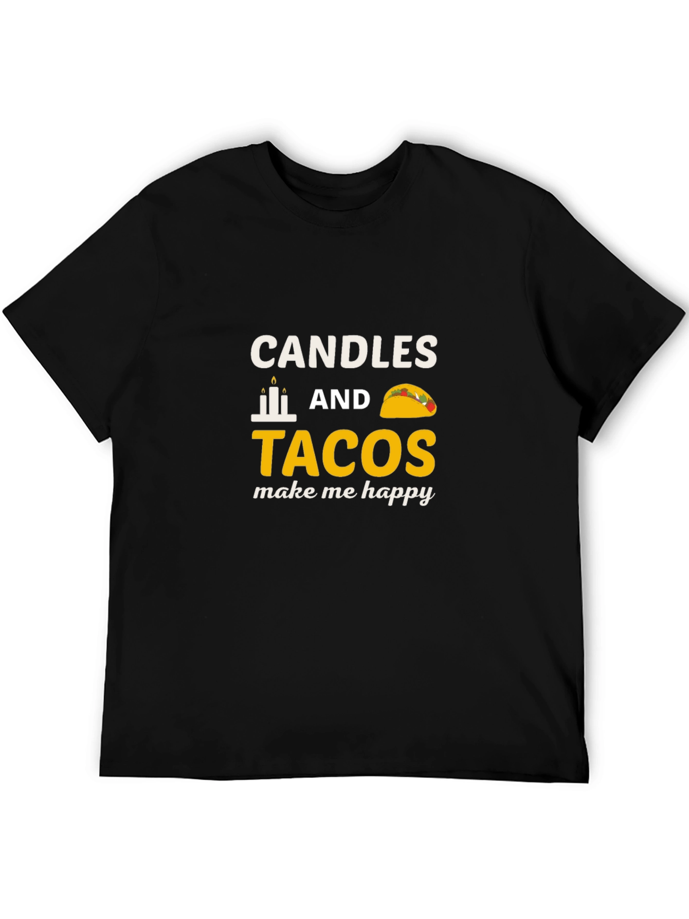 Candles & Tacos Graphic Tee - Happy Vibes!