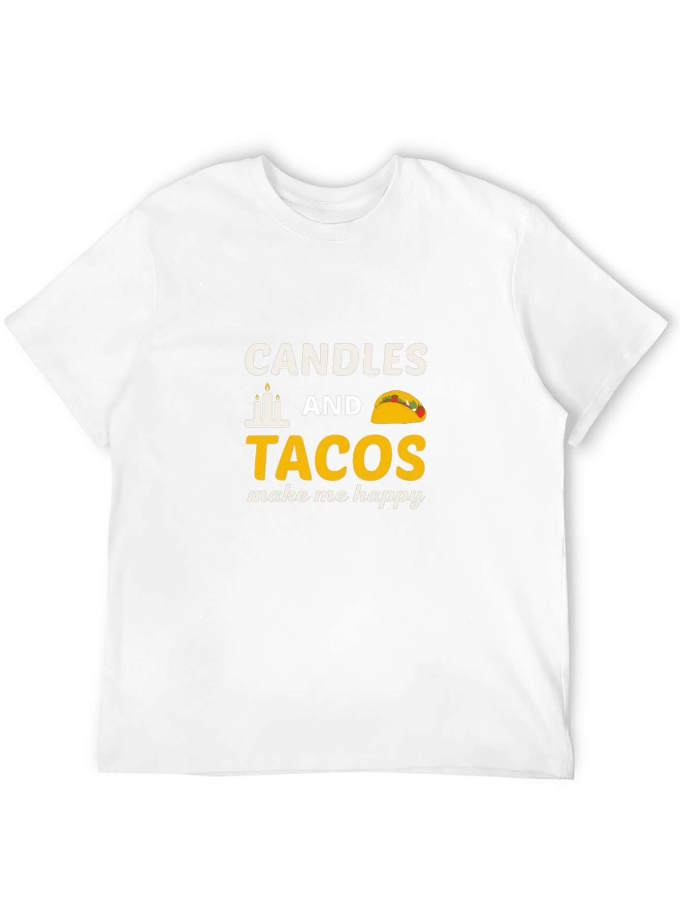 Candles & Tacos Graphic Tee - Happy Vibes!