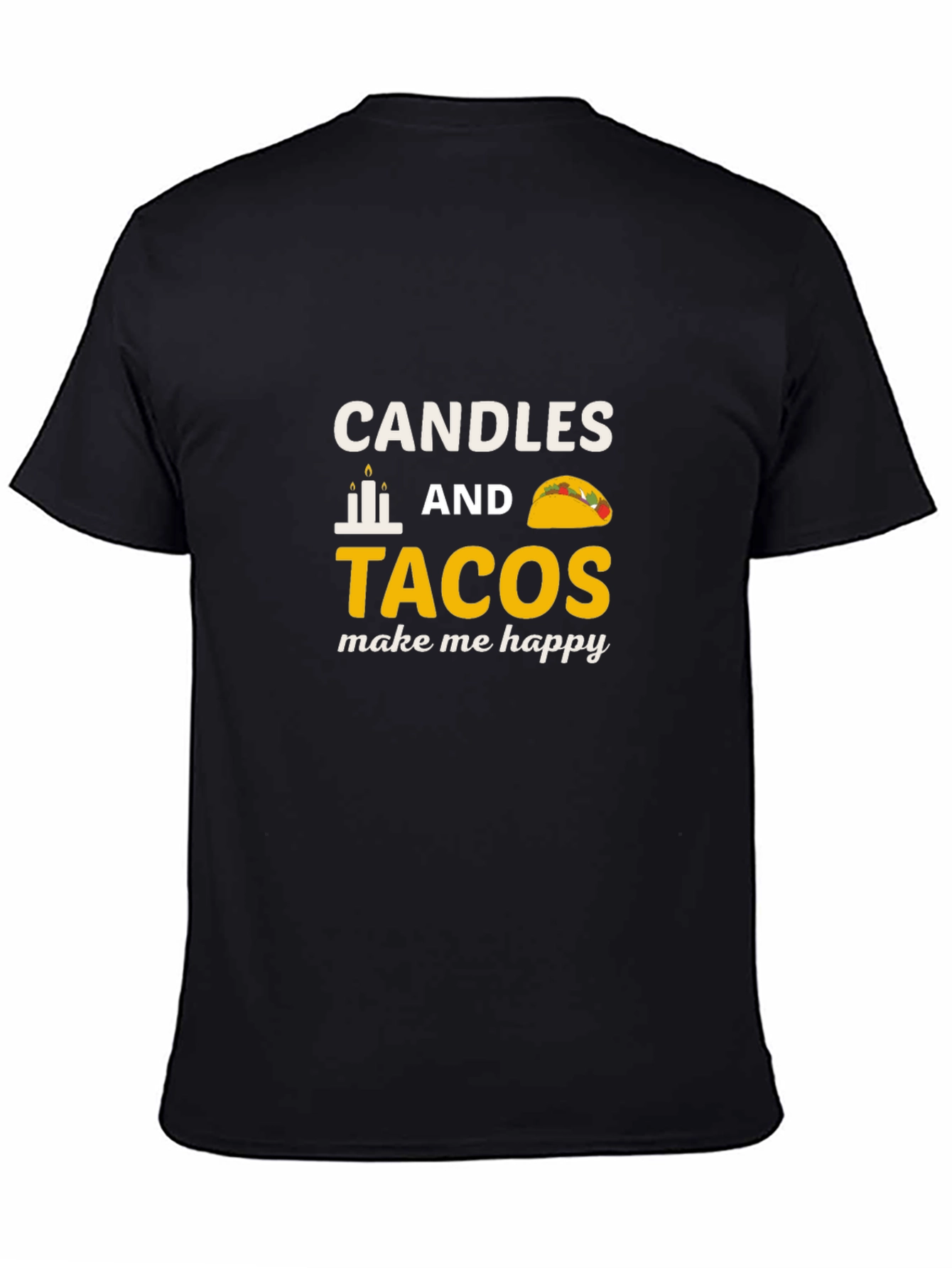 Candles & Tacos Graphic Tee - Happy Vibes!