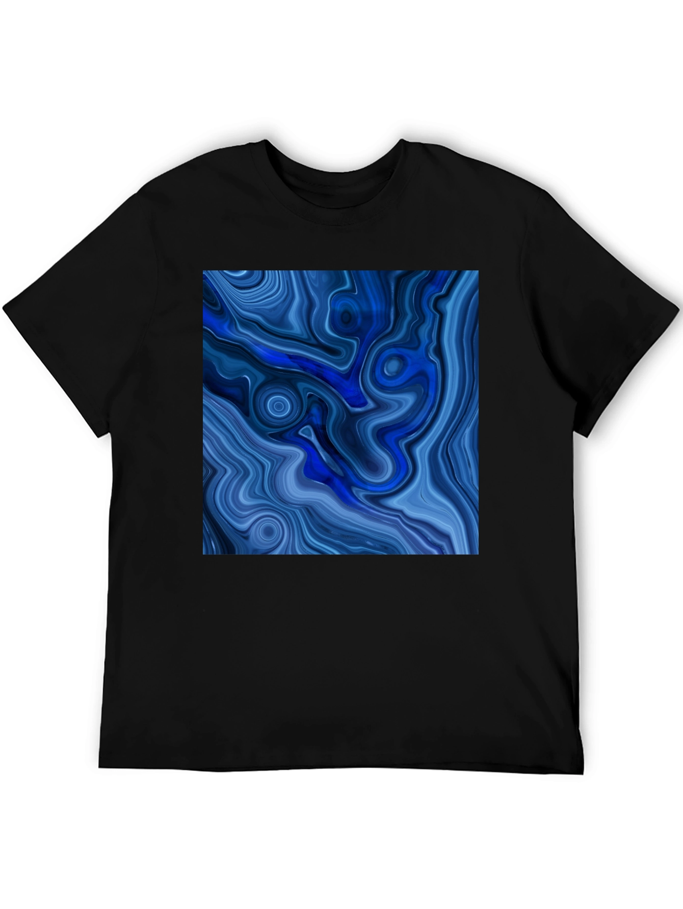 Blue Swirl Graphic Tee - Modern Art T-Shirt