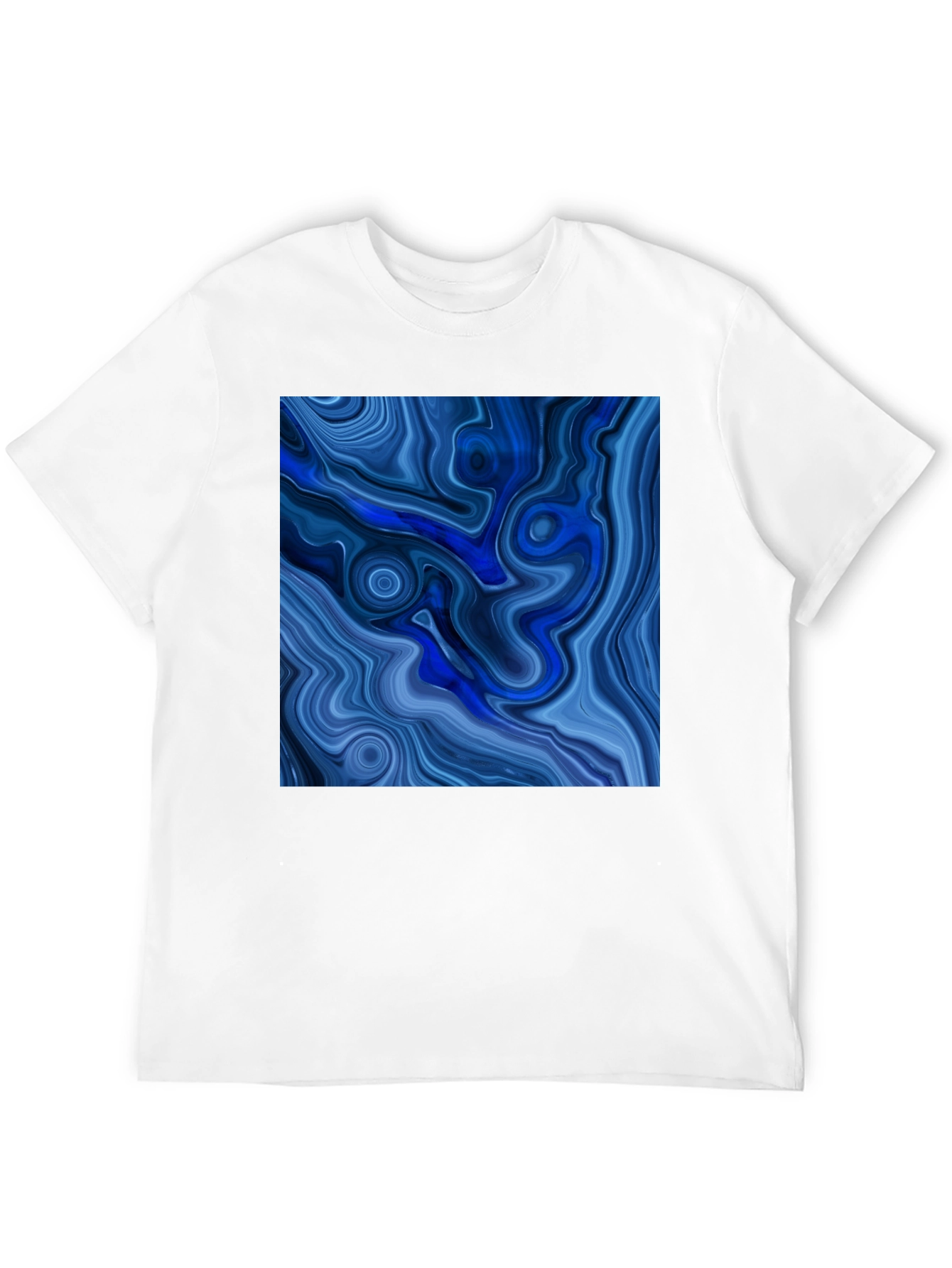 Blue Swirl Graphic Tee - Modern Art T-Shirt