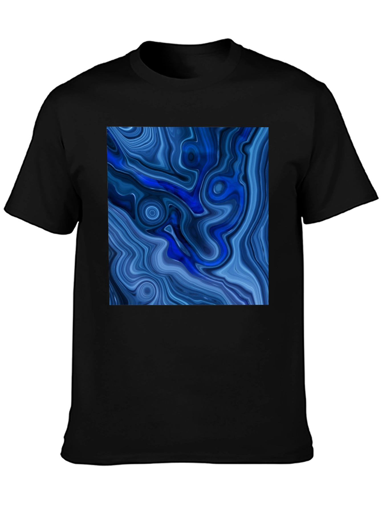 Blue Swirl Graphic Tee - Modern Art T-Shirt