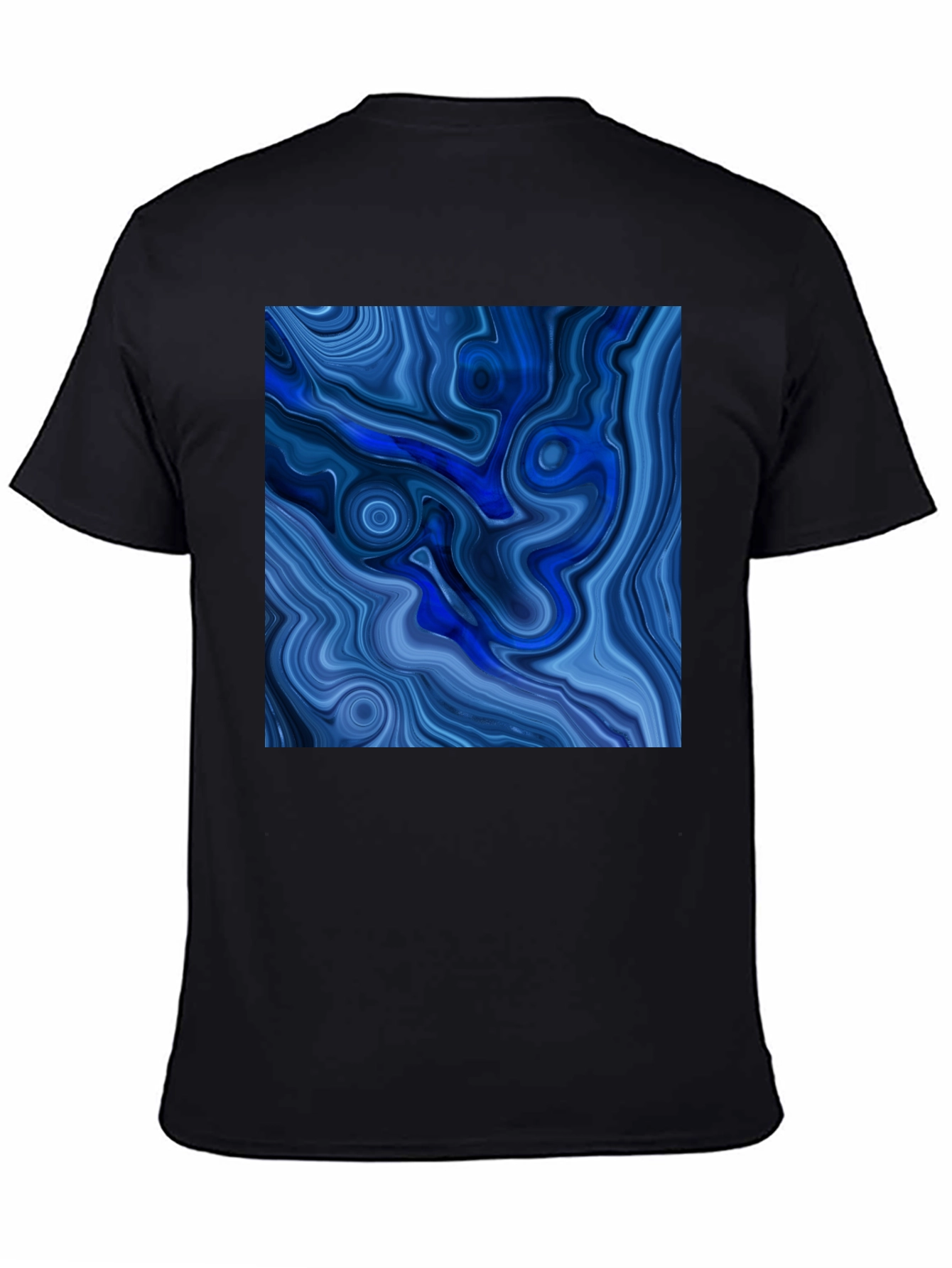 Blue Swirl Graphic Tee - Modern Art T-Shirt
