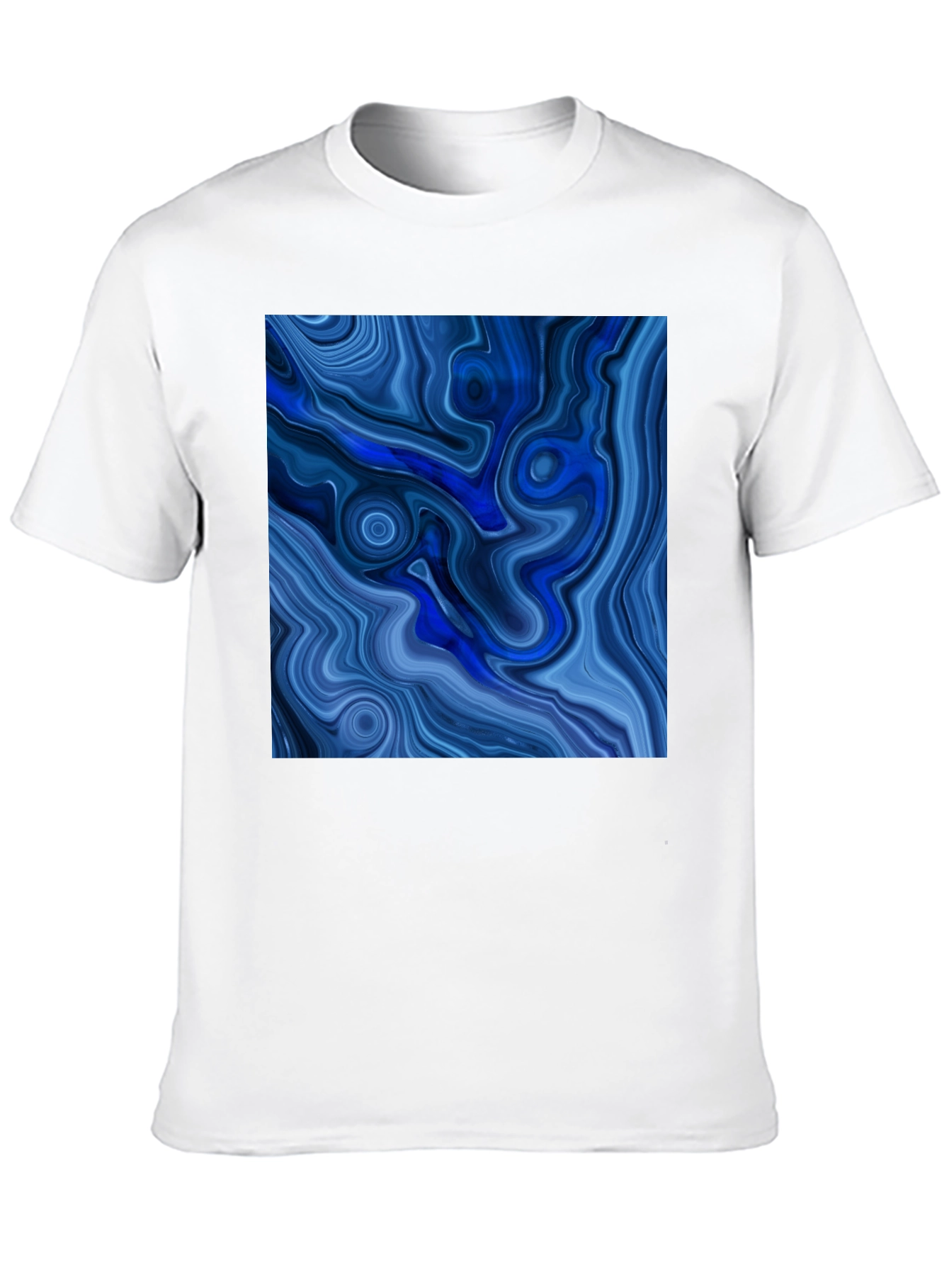 Blue Swirl Graphic Tee - Modern Art T-Shirt