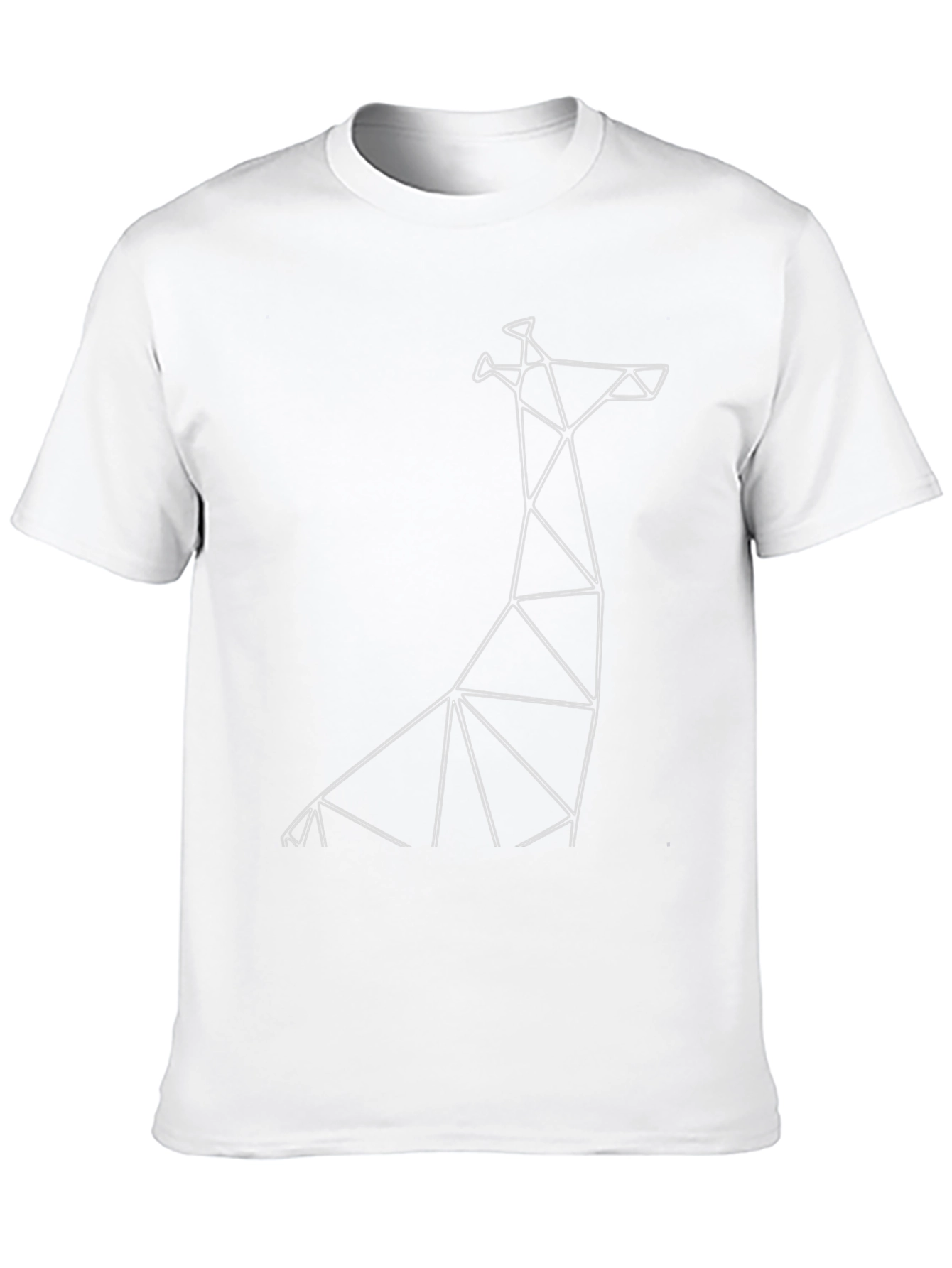 Geometric Giraffe Black T-Shirt - Modern Minimalist Design