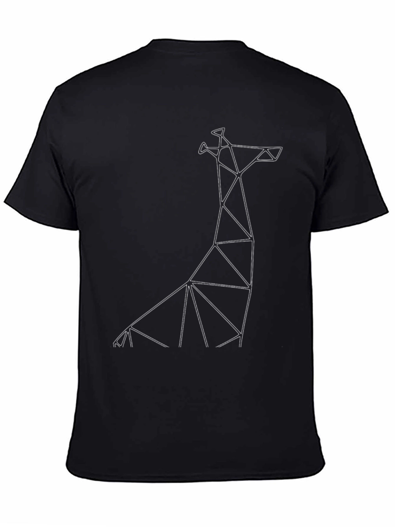 Geometric Giraffe Black T-Shirt - Modern Minimalist Design