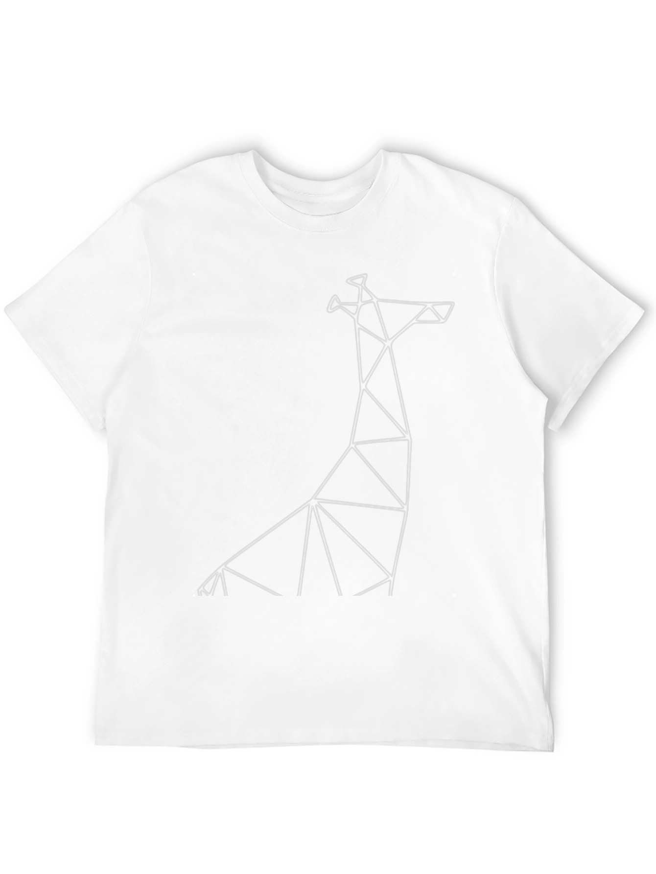 Geometric Giraffe Black T-Shirt - Modern Minimalist Design