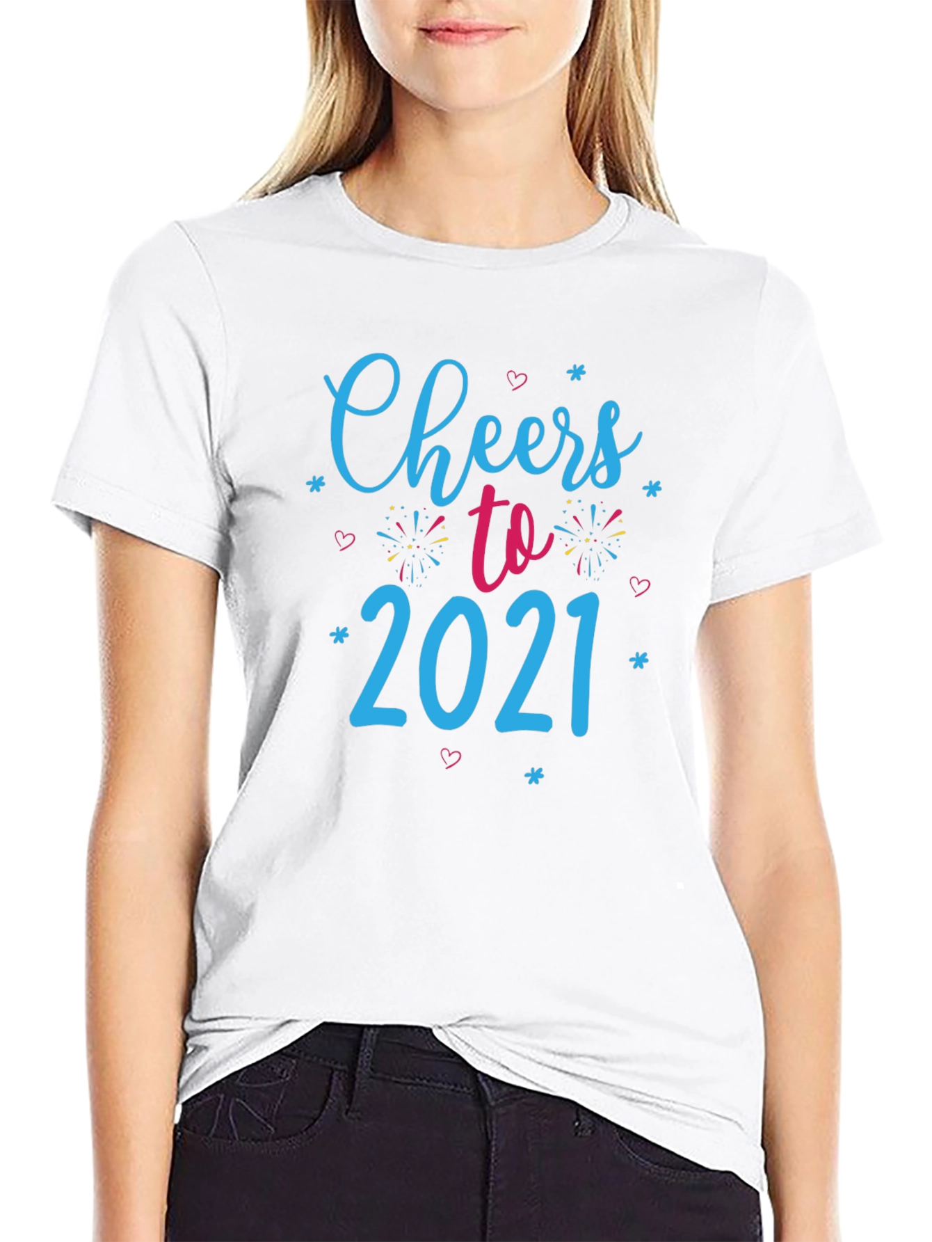 Cheers to 2021 Black Graphic Tee