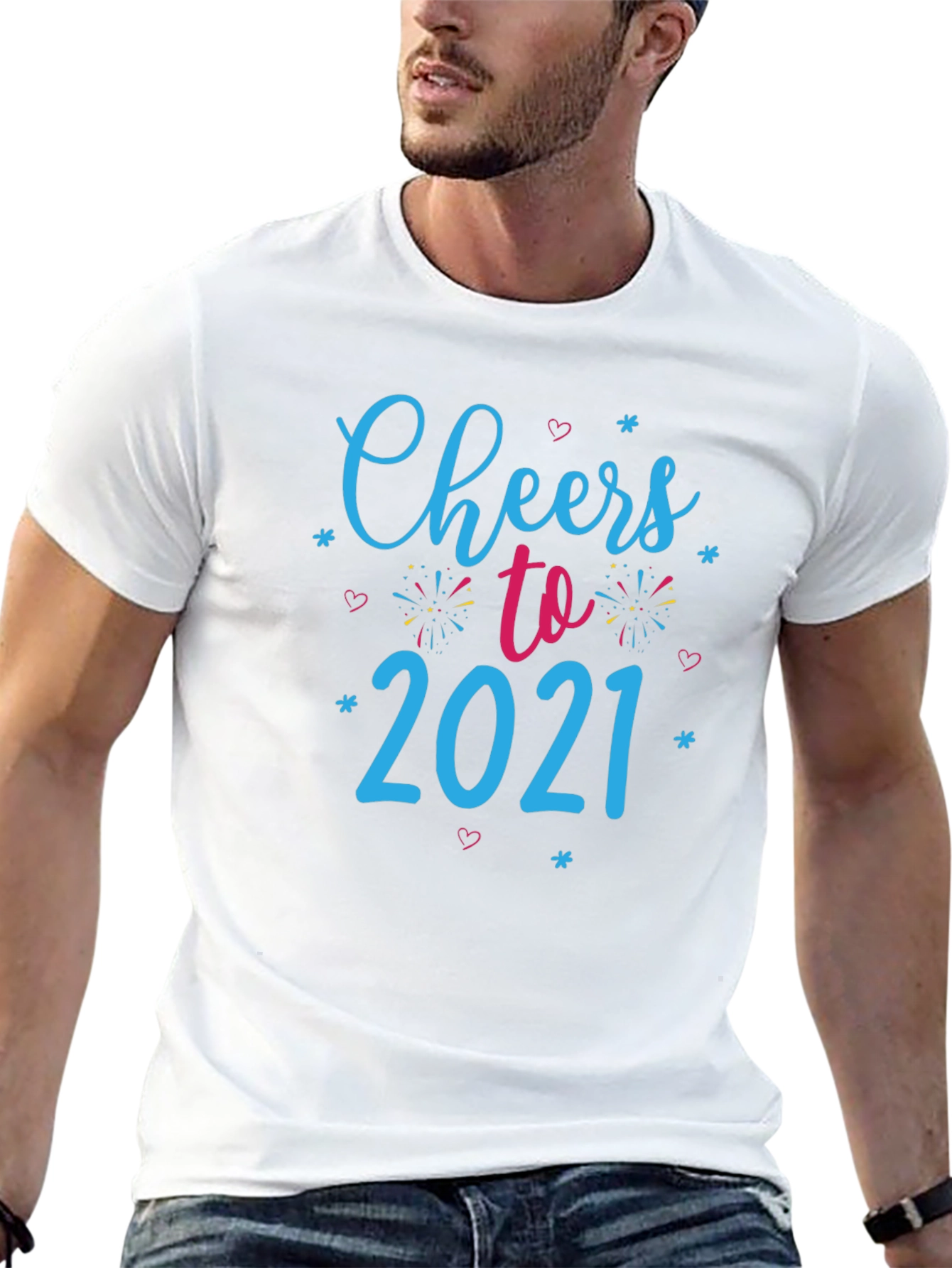Cheers to 2021 Black Graphic Tee
