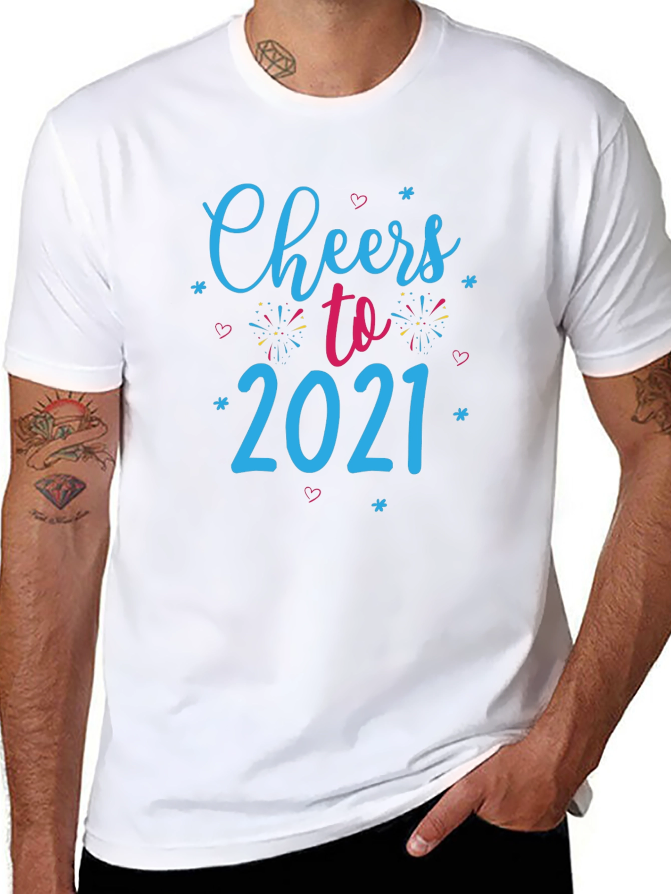 Cheers to 2021 Black Graphic Tee