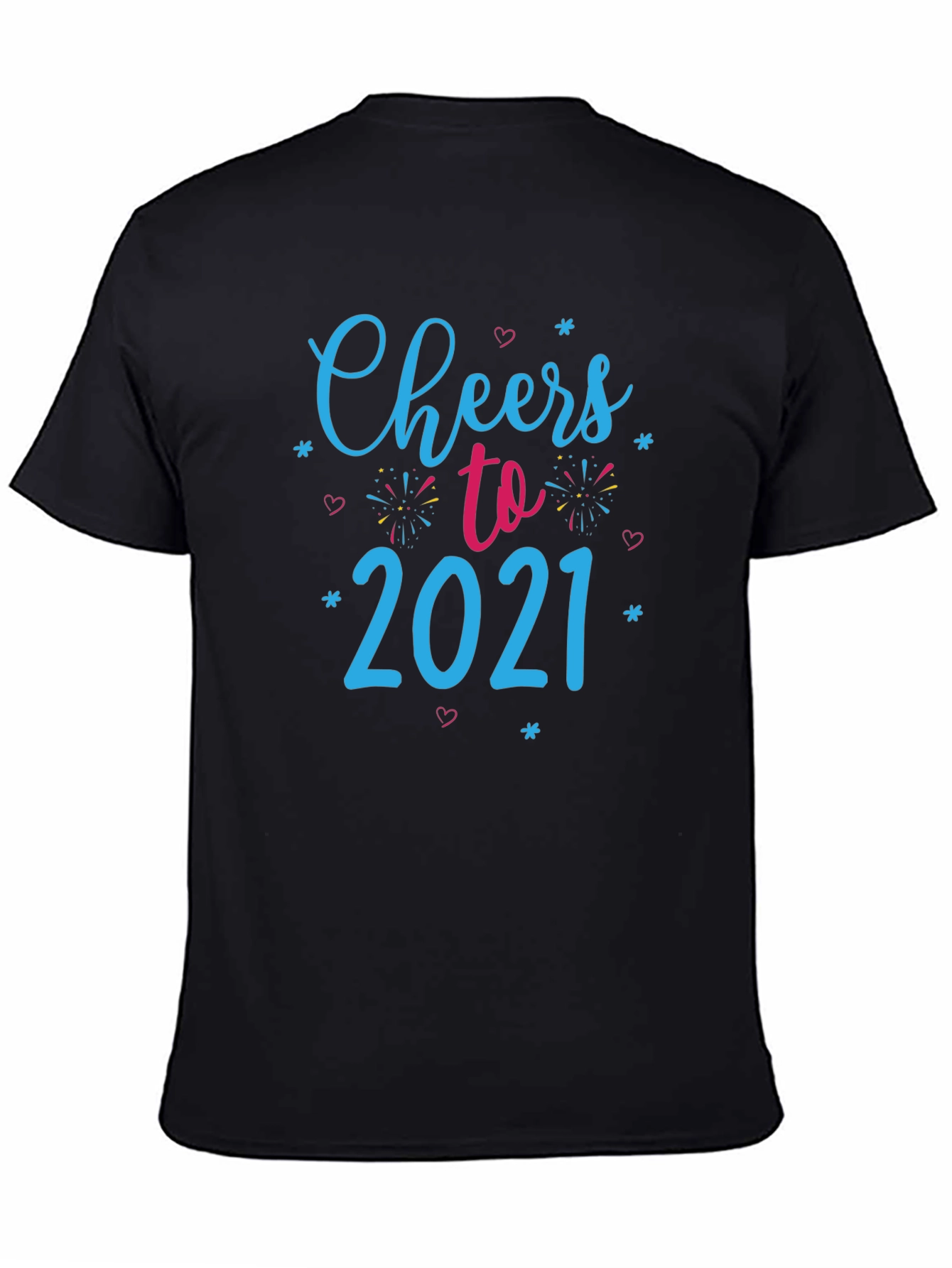 Cheers to 2021 Black Graphic Tee