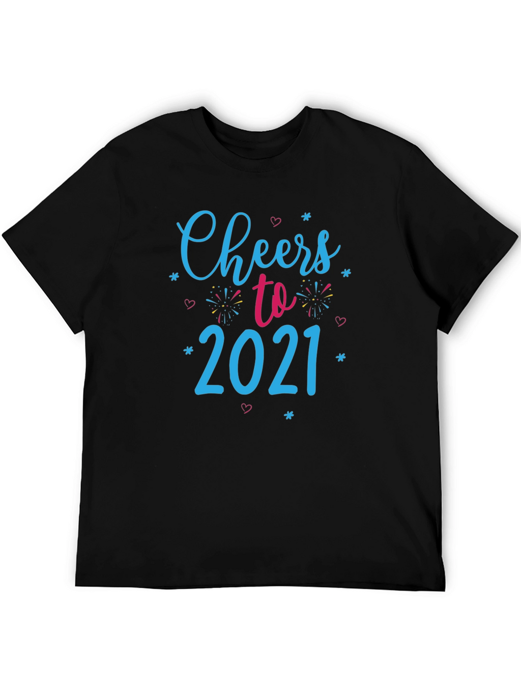 Cheers to 2021 Black Graphic Tee