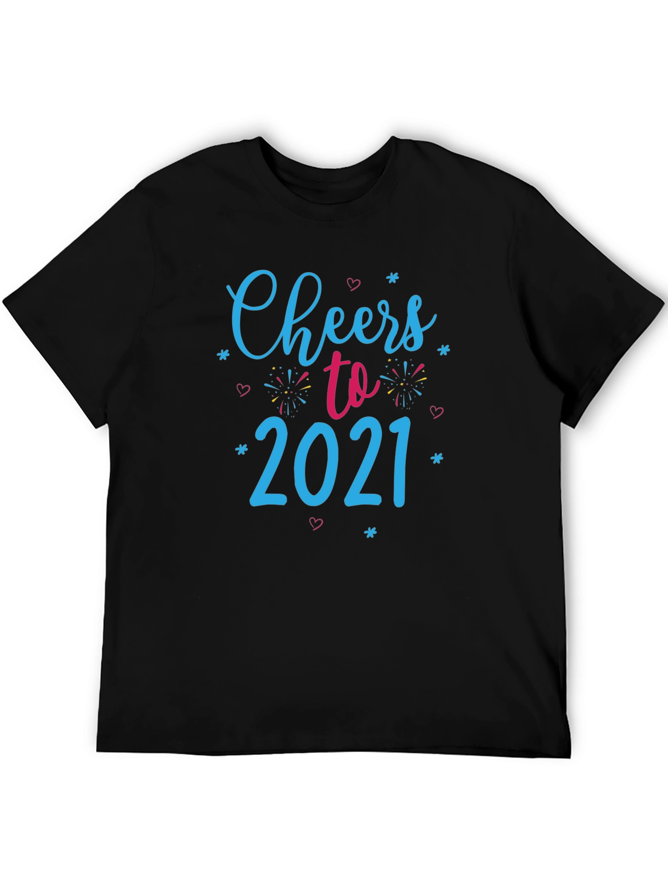 Cheers to 2021 Black Graphic Tee