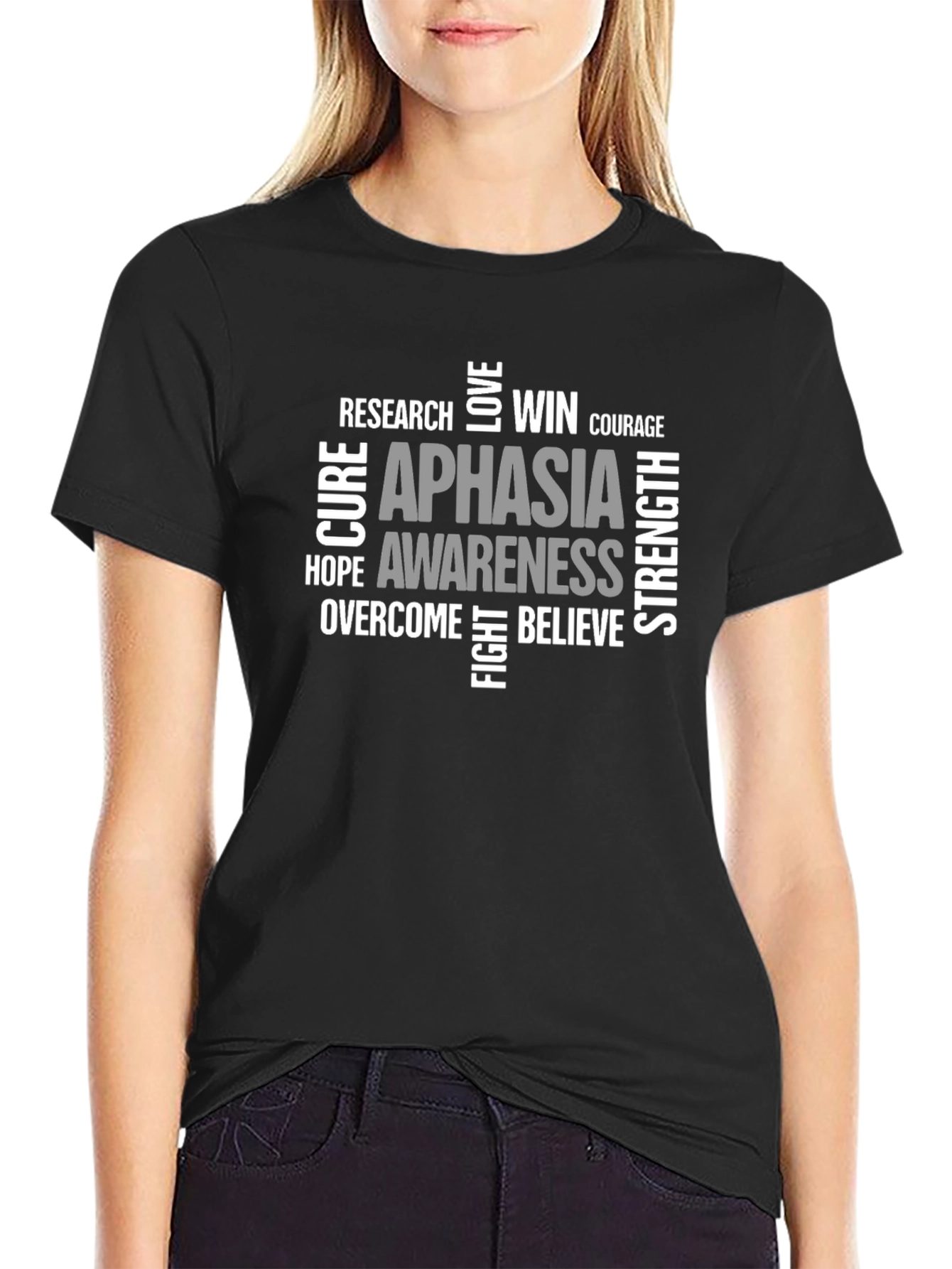 Aphasia Awareness T-Shirt - Word Cloud Design