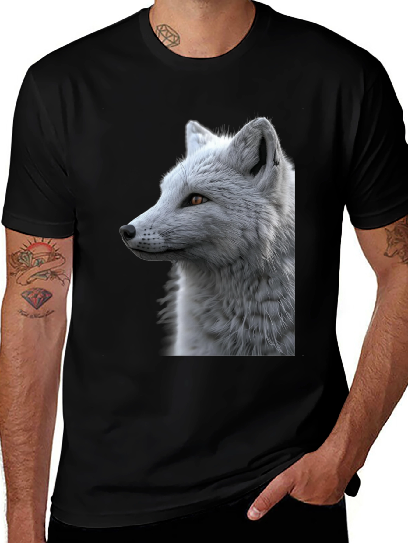 Arctic Fox Graphic Tee - Stylish Black T-Shirt
