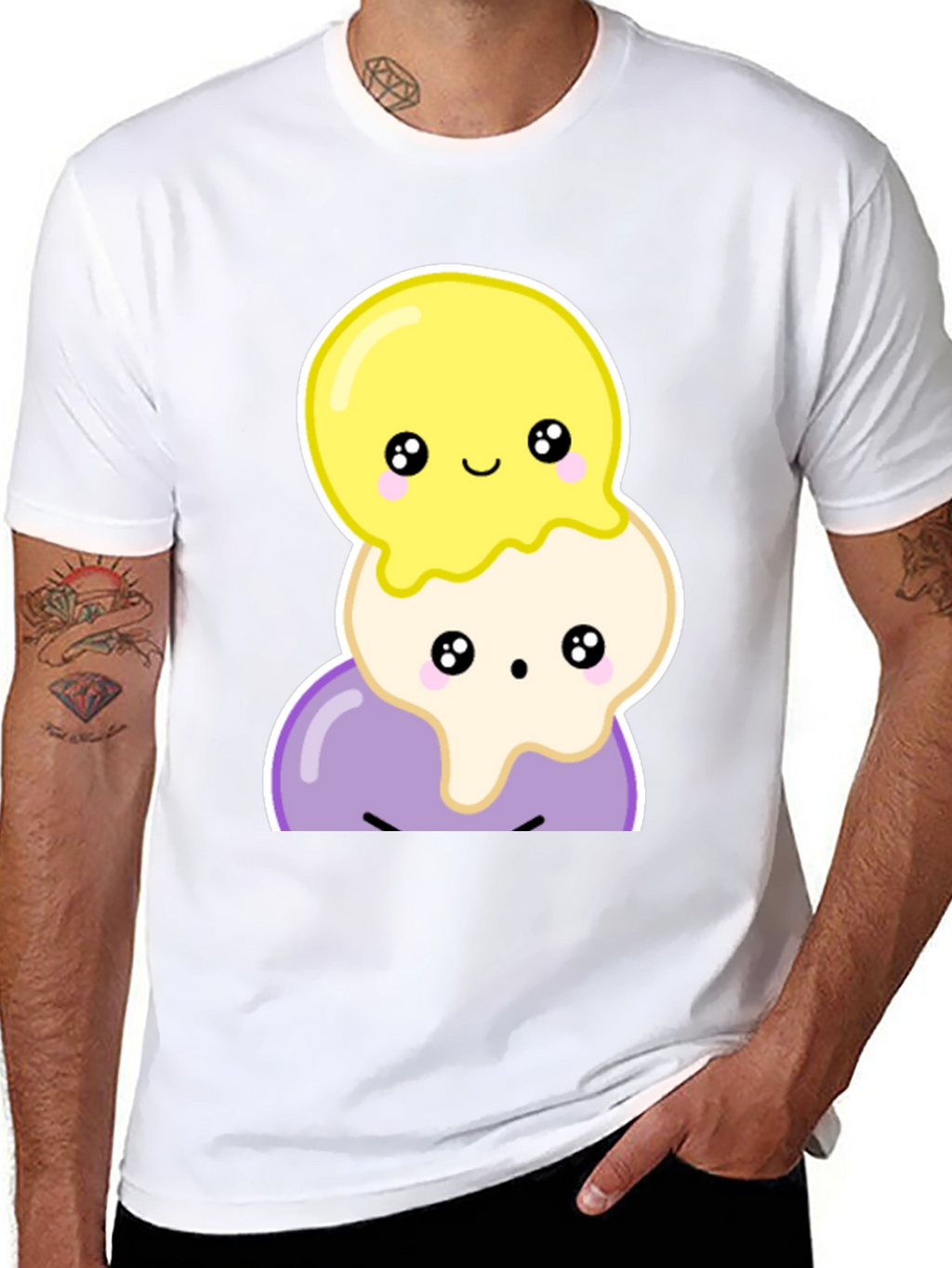 Cute Kawaii Ice Cream Stack T-Shirt