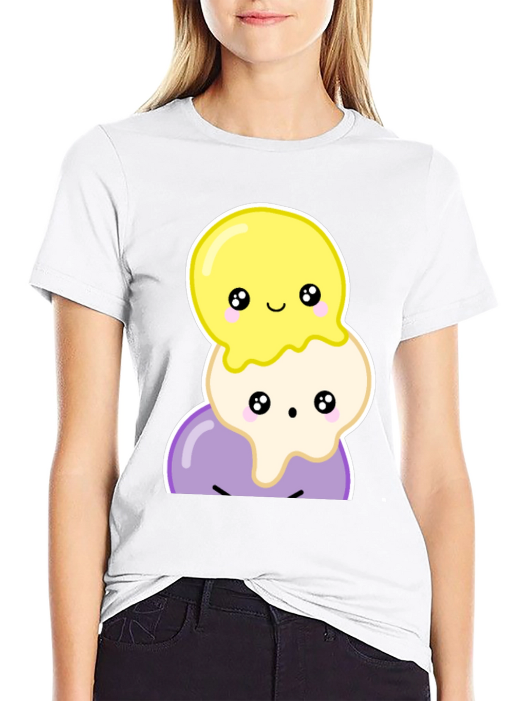 Cute Kawaii Ice Cream Stack T-Shirt