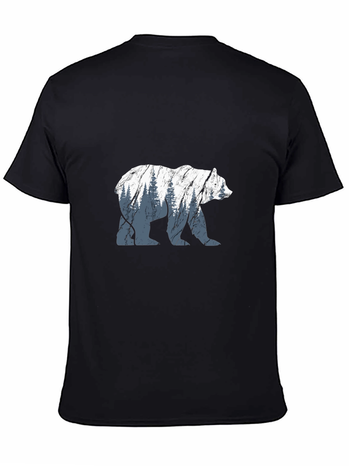 Bear Silhouette Graphic Black T-Shirt