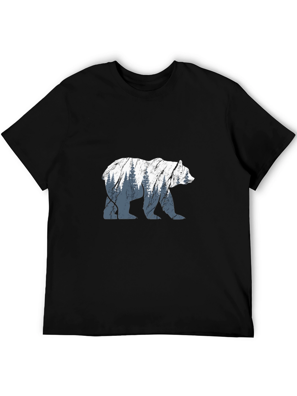 Bear Silhouette Graphic Black T-Shirt