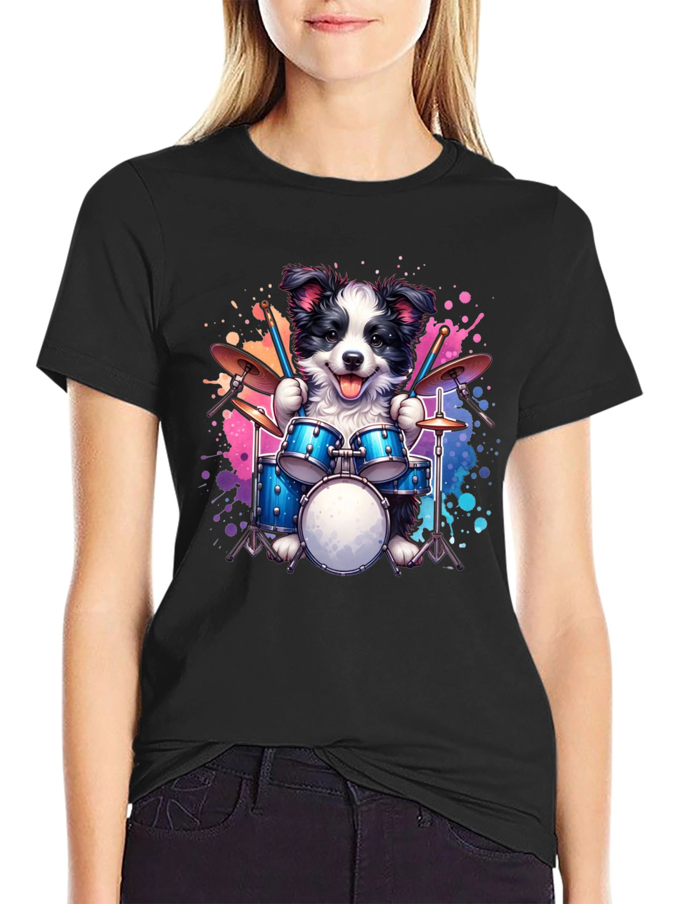 Dog Drummer T-Shirt - Playful Pup Percussion