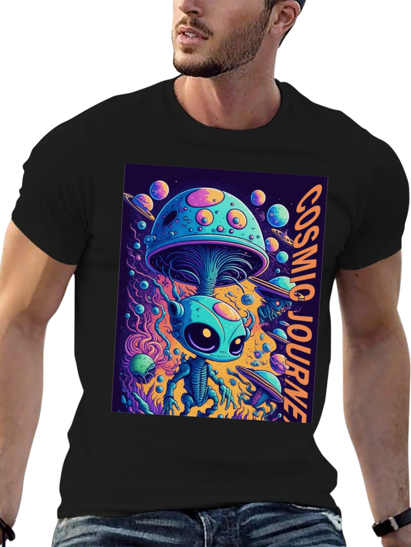 Cosmic Journey Alien Mushroom T-Shirt