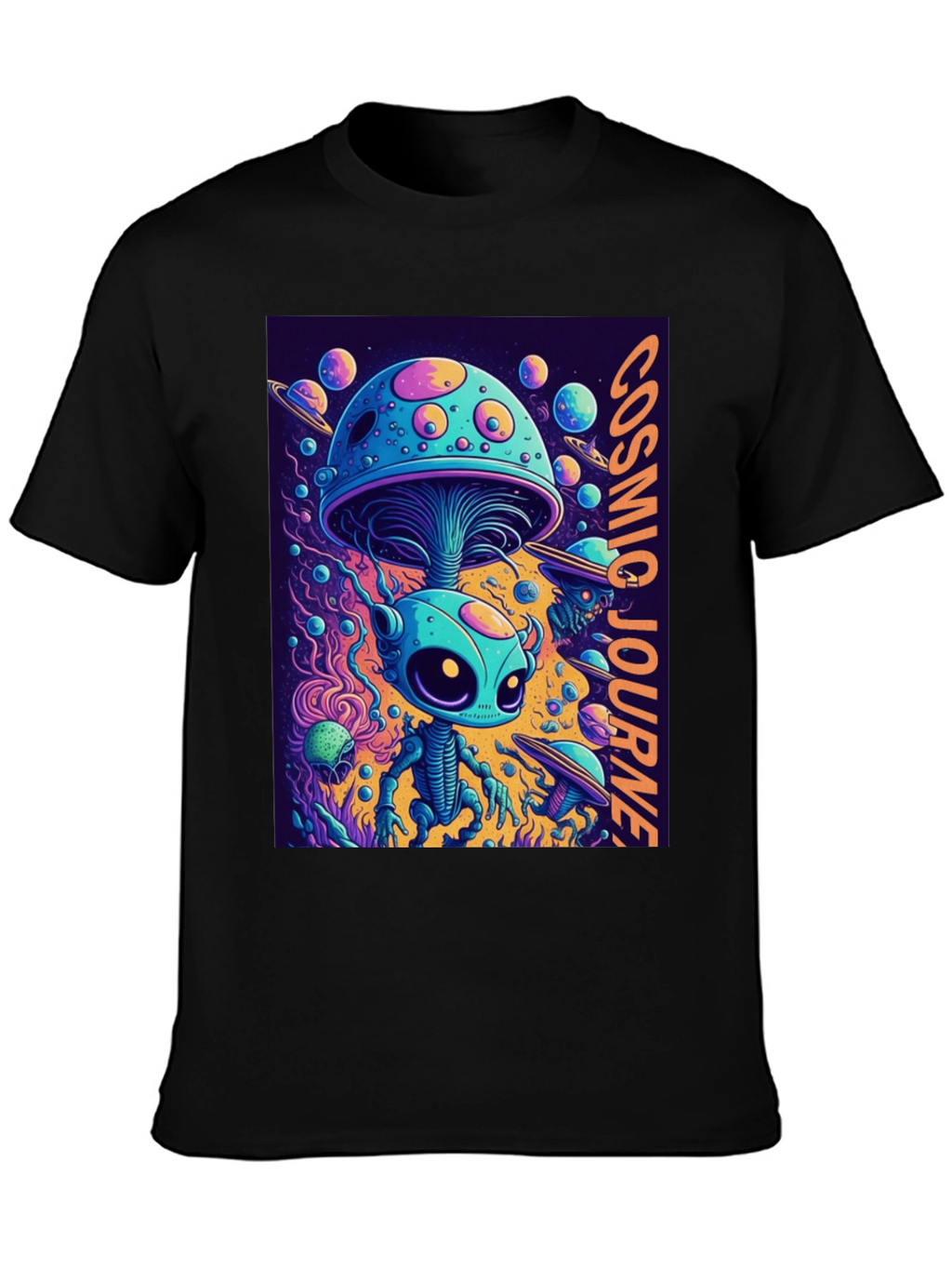 Cosmic Journey Alien Mushroom T-Shirt