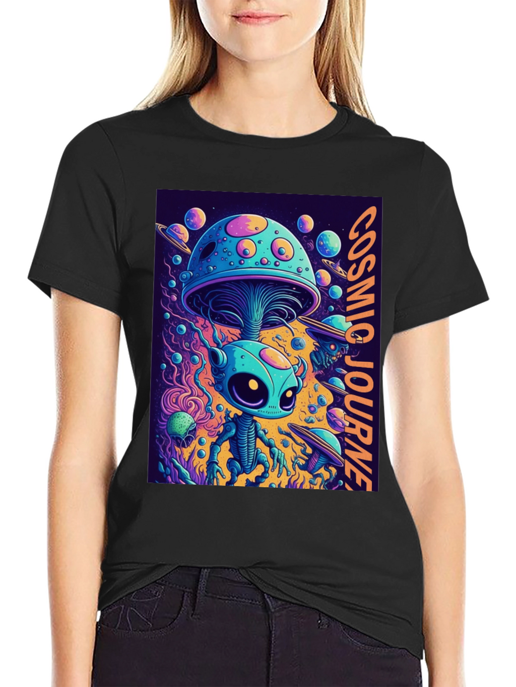 Cosmic Journey Alien Mushroom T-Shirt